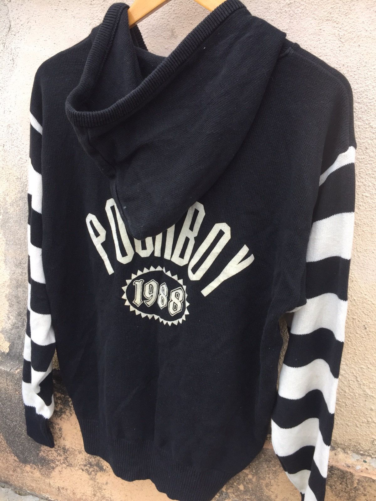 Japanese Brand Poshboy - Prison Striped Zipper Hoodie Size US M / EU 48-50 / 2 - 4 Thumbnail