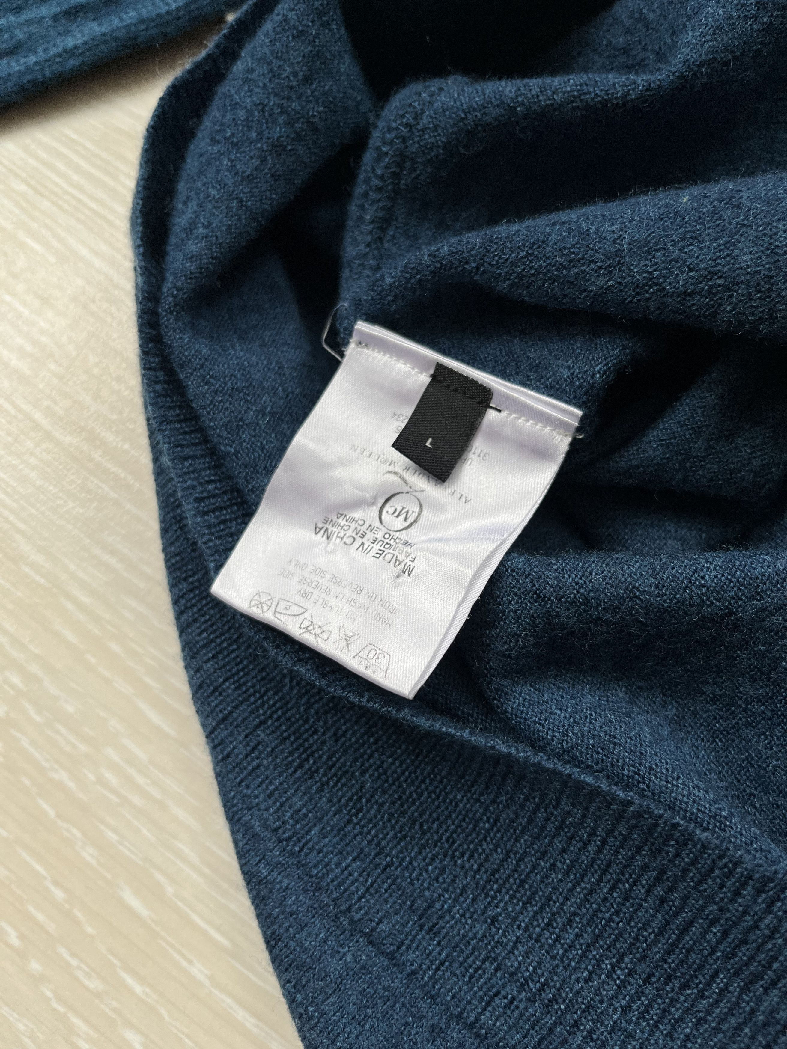 Alexander McQueen × MCQ Alexander McQueen Cardigan Blue Wool Embroidered Logo Size US L / EU 52-54 / 3 - 5 Thumbnail