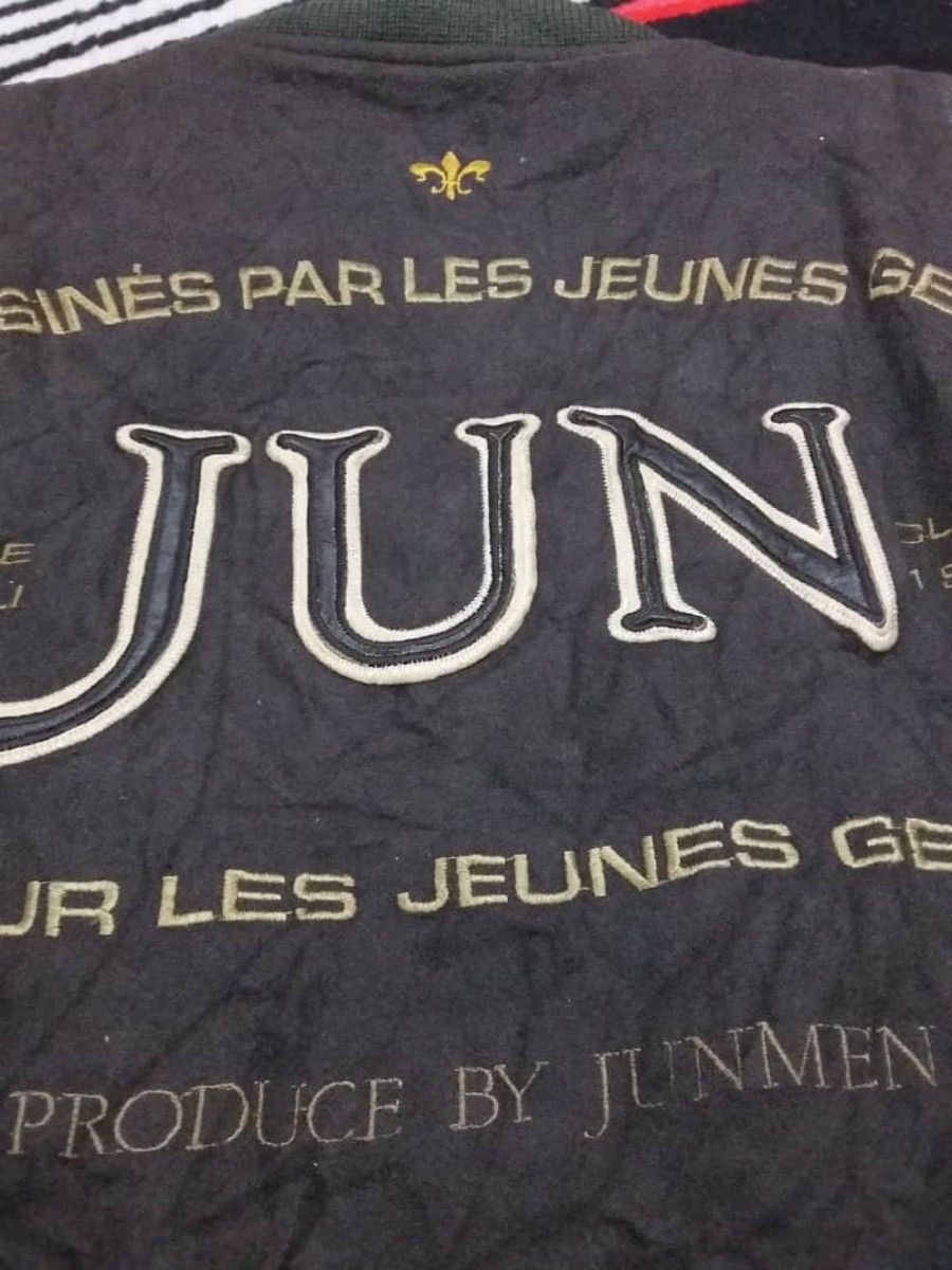 Vintage Vintage Jun Men Varsity Leather Sleeve Jacket Size US M / EU 48-50 / 2 - 9 Thumbnail