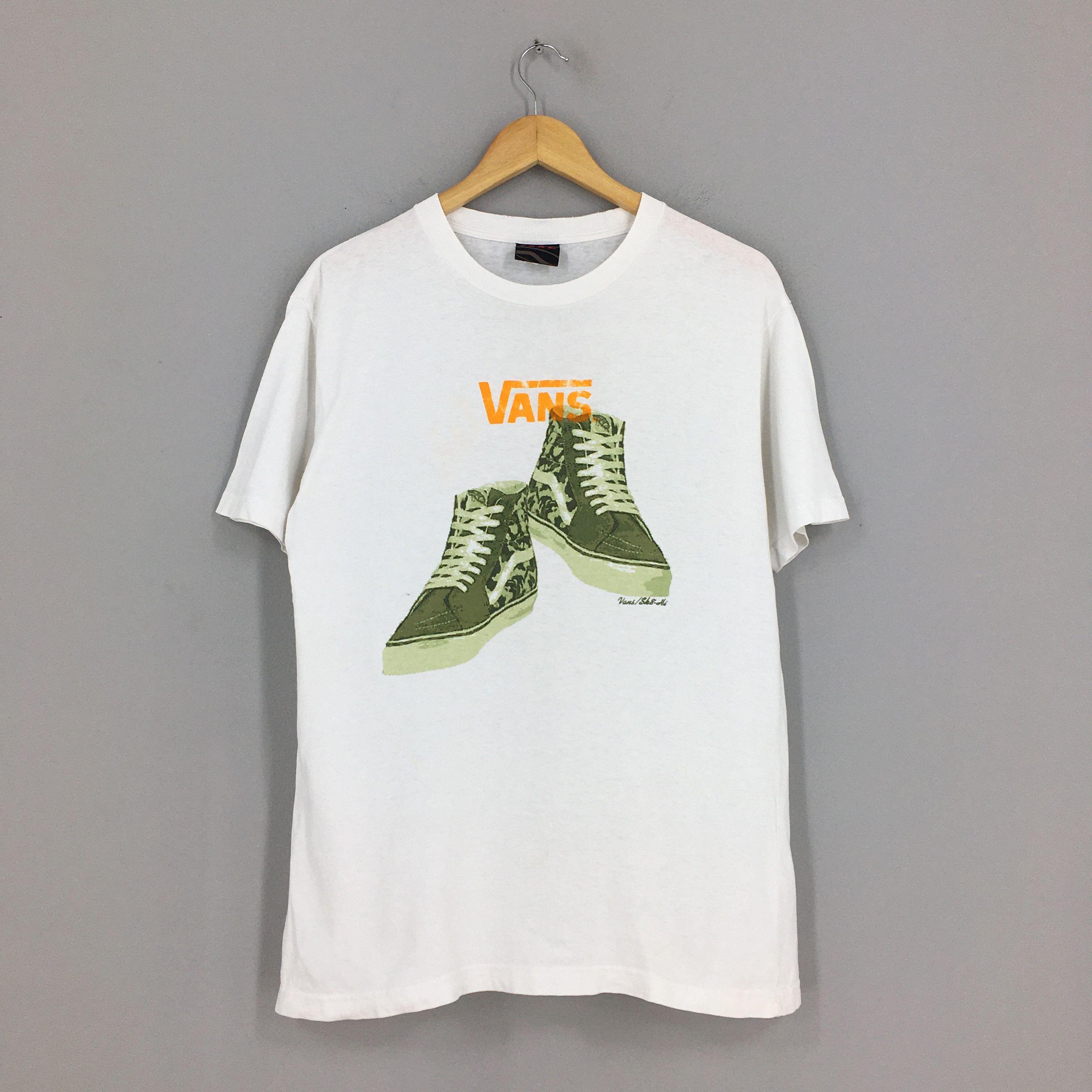 image of 90's Vans Hi Sk8 Skateboard White Tshirt Medium, Men's