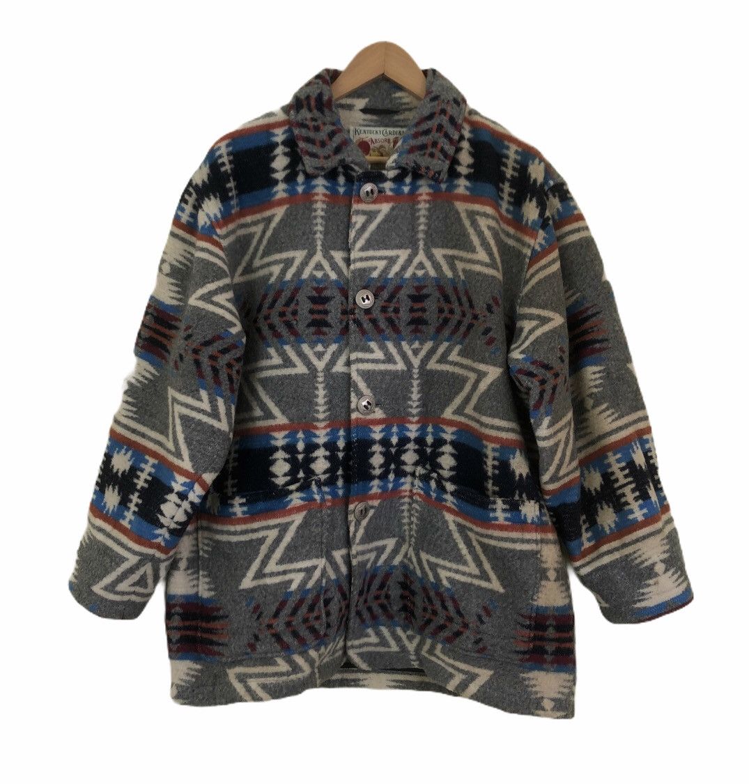 Japanese Brand Wool Jacket Navajo Indigo by Kentucky Cardinal Nice Design Size US M / EU 48-50 / 2 - 1 Thumbnail