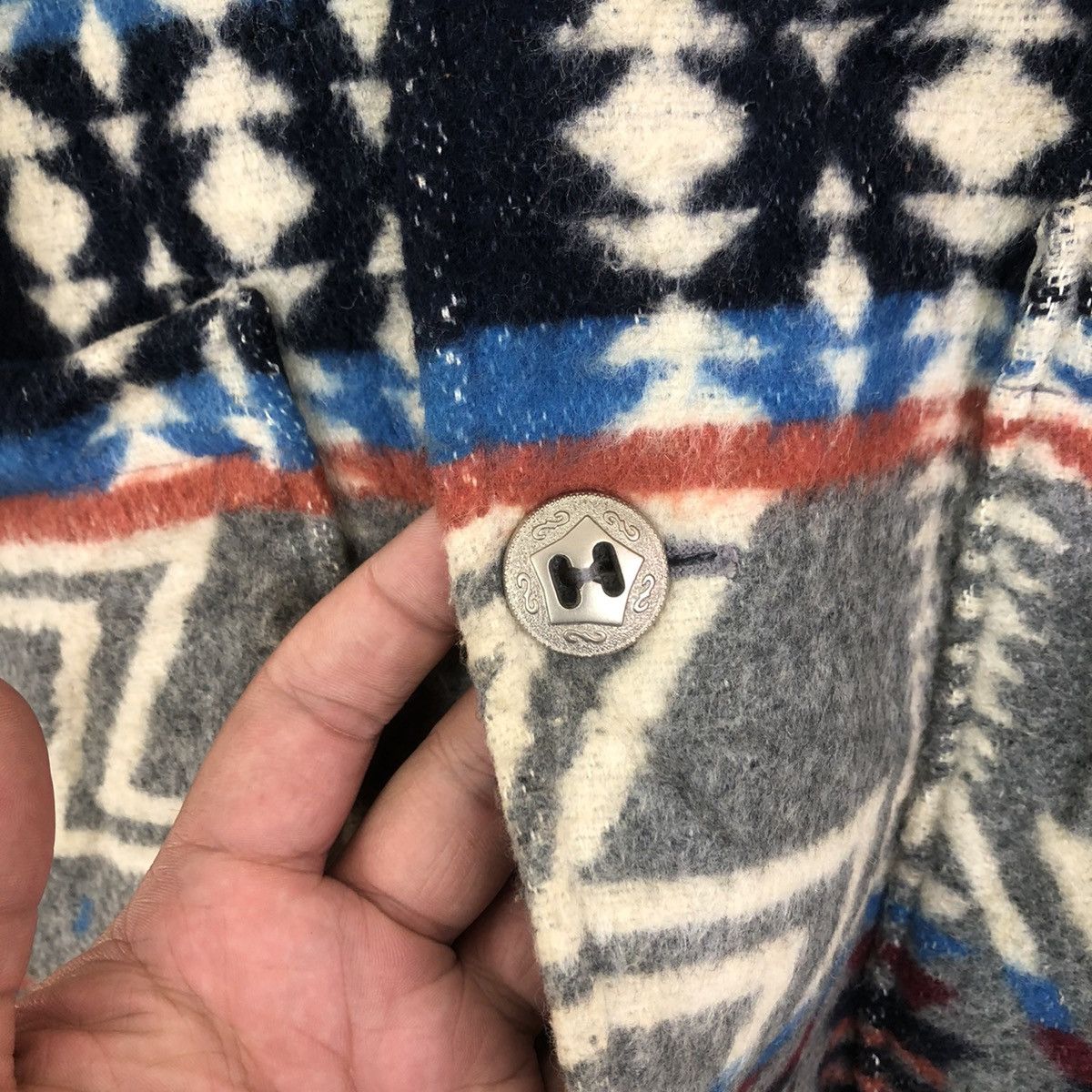 Japanese Brand Wool Jacket Navajo Indigo by Kentucky Cardinal Nice Design Size US M / EU 48-50 / 2 - 5 Thumbnail