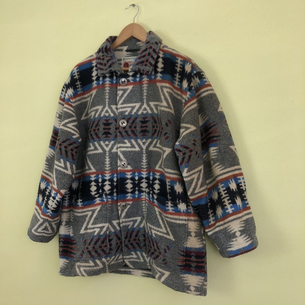 Japanese Brand Wool Jacket Navajo Indigo by Kentucky Cardinal Nice Design Size US M / EU 48-50 / 2 - 2 Thumbnail