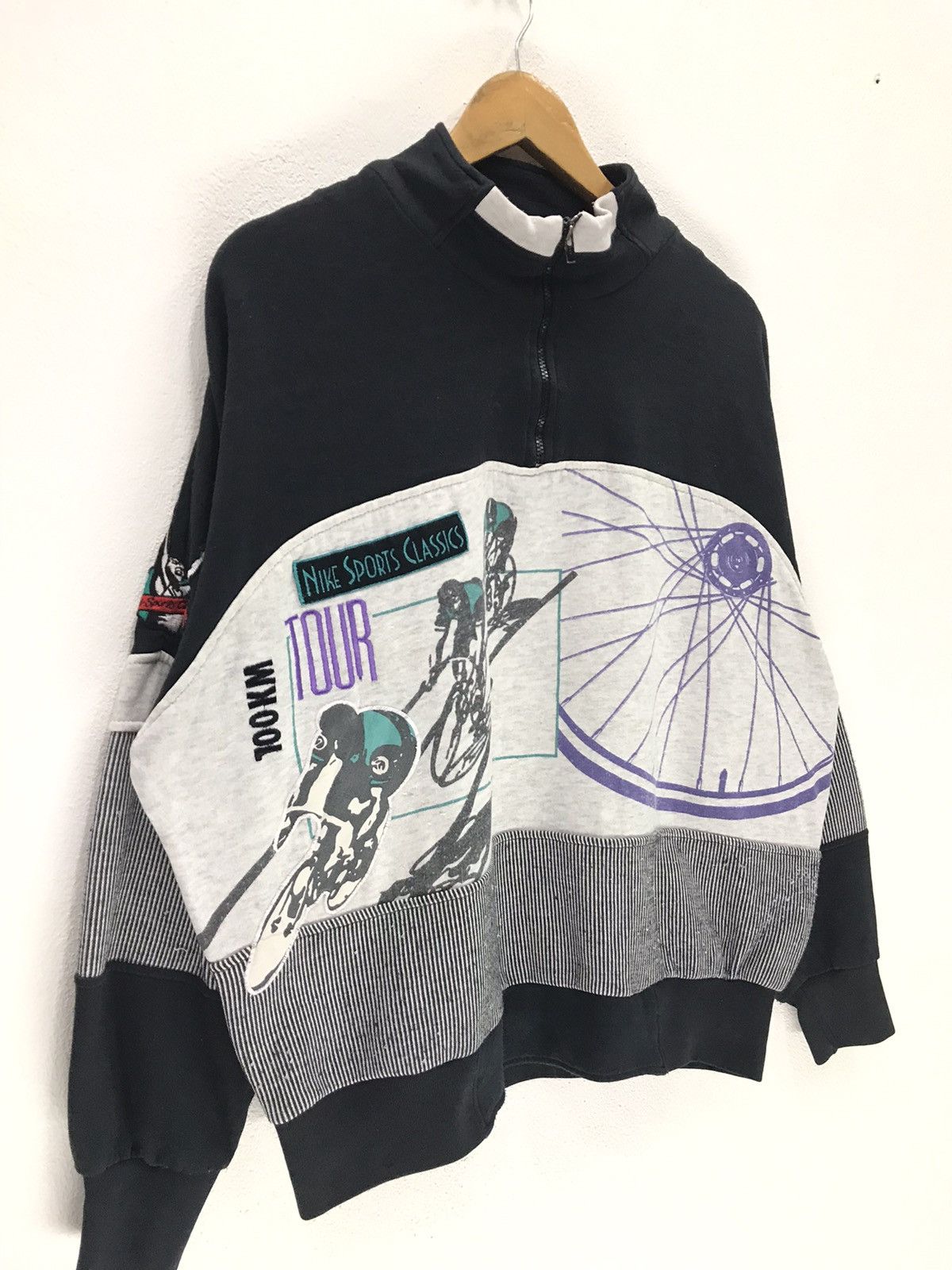 Nike Vintage 90s Nike Sport Classic Bicycle Multicolour Sweater Size US L / EU 52-54 / 3 - 6 Thumbnail