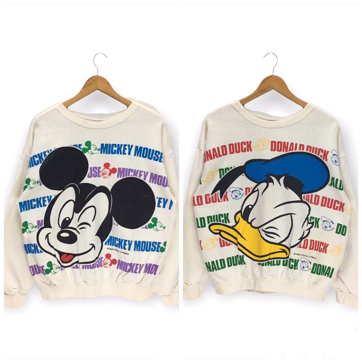 Disney × Mickey Mouse × Vintage Vintage Mickey Mouse And Donald Duck Cartoon Sweatshirt Size US S / EU 44-46 / 1 - 1 Thumbnail