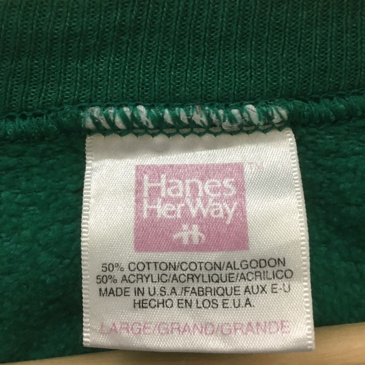 Hanes Vintage 90’s Hanes Sweatshirt Crew Neck Biglogo Spellout Size US M / EU 48-50 / 2 - 6 Thumbnail