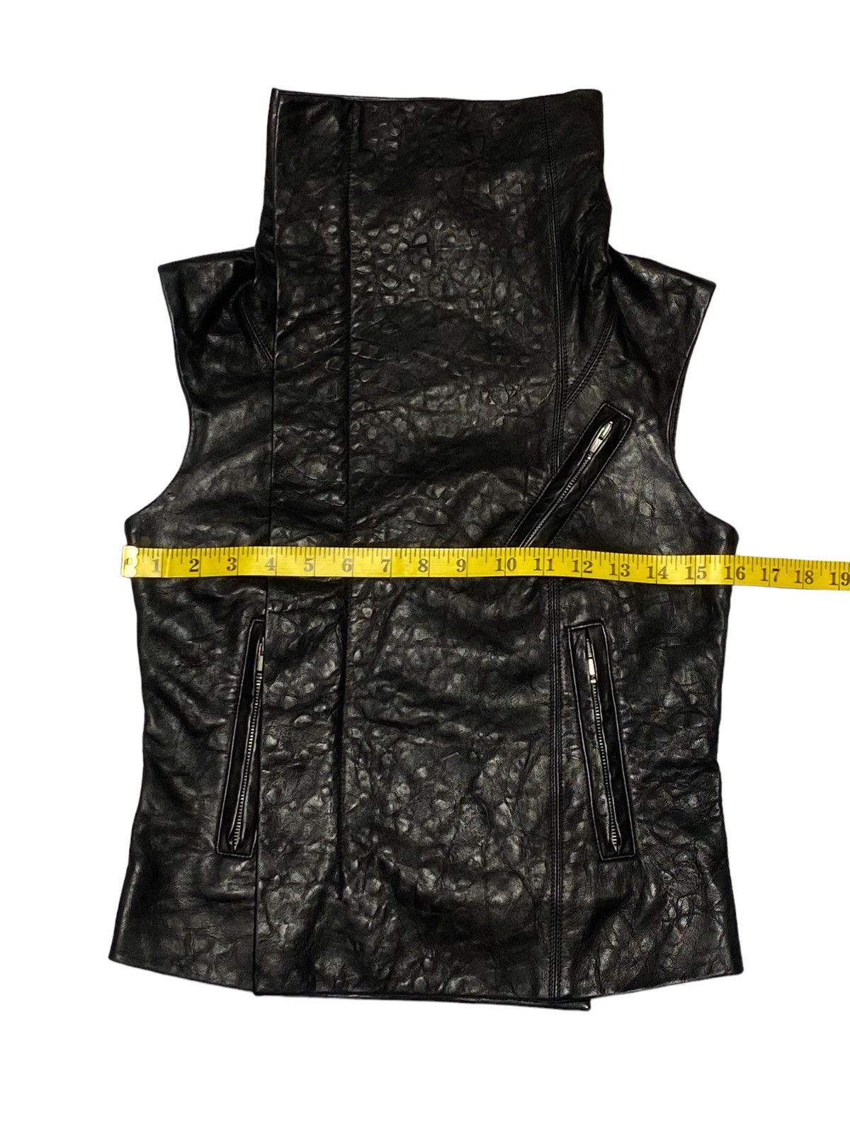 Rick Owens Nice Design‼️Rick Owens RP8713 Black Leather Biker Vest Size US XS / EU 42 / 0 - 4 Thumbnail