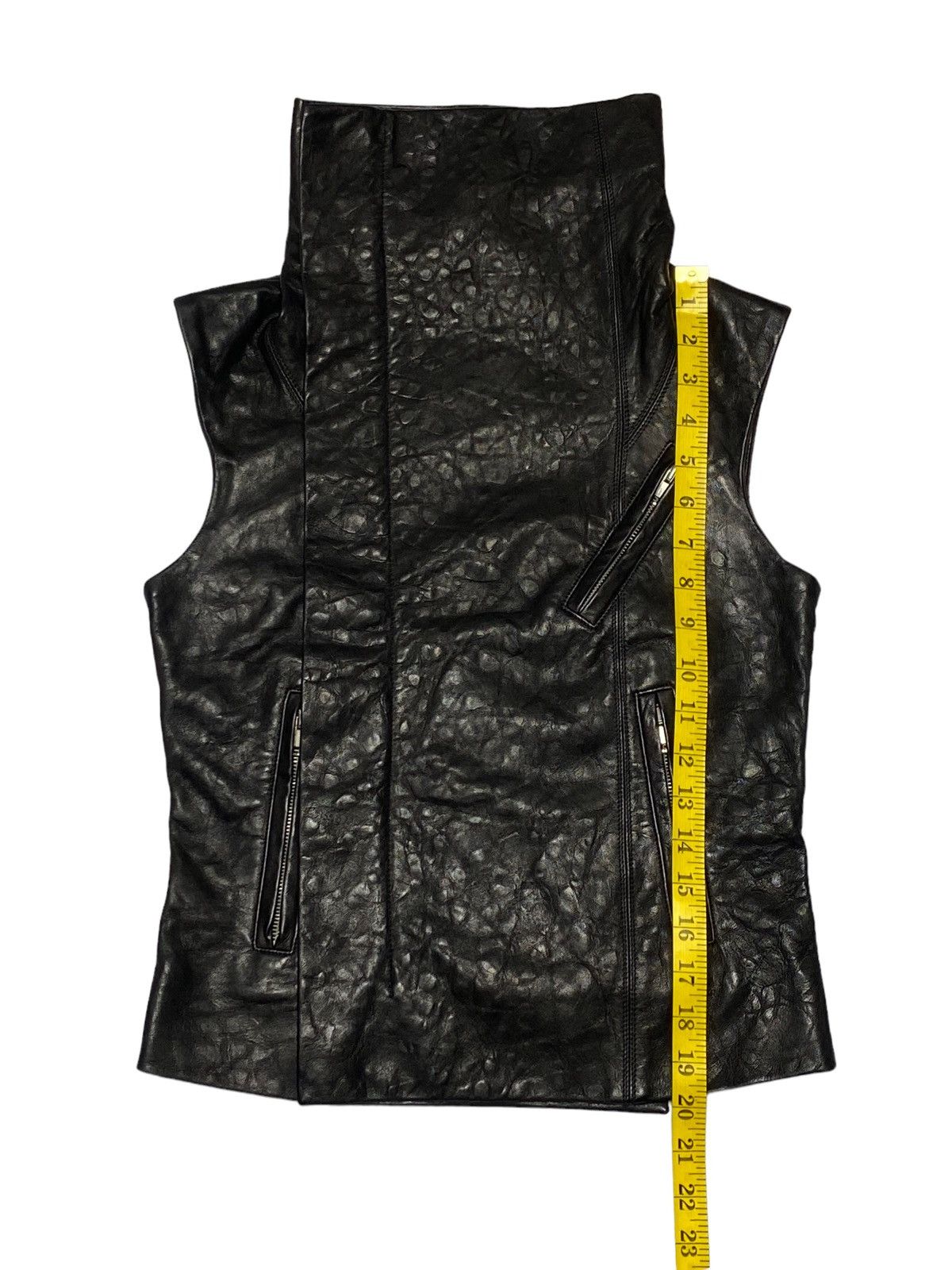 Rick Owens Nice Design‼️Rick Owens RP8713 Black Leather Biker Vest Size US XS / EU 42 / 0 - 5 Thumbnail