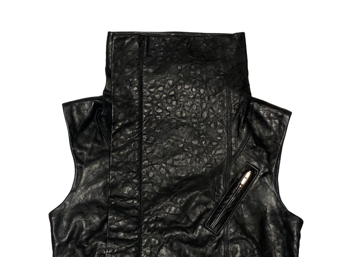 Rick Owens Nice Design‼️Rick Owens RP8713 Black Leather Biker Vest Size US XS / EU 42 / 0 - 14 Thumbnail