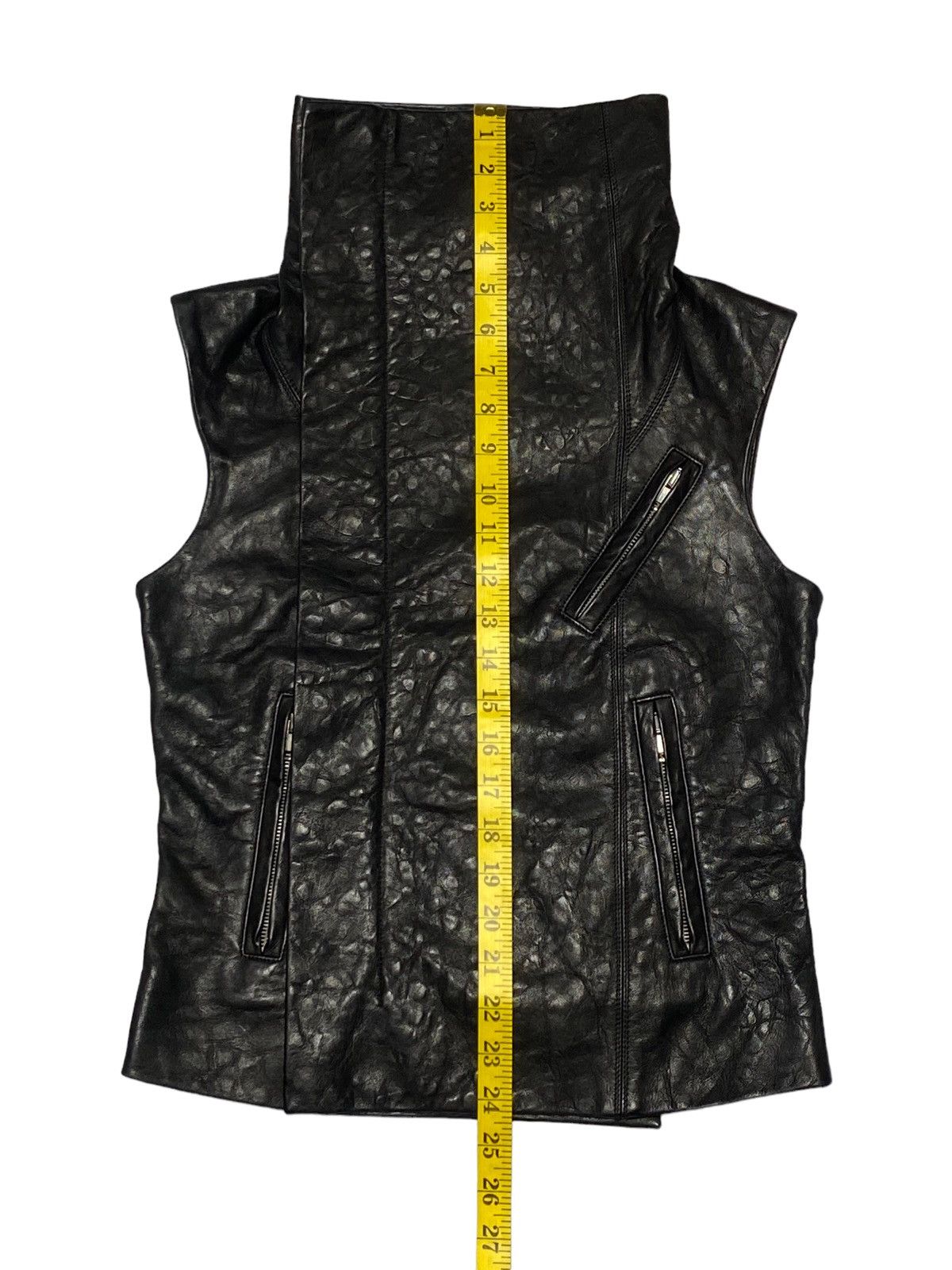 Rick Owens Nice Design‼️Rick Owens RP8713 Black Leather Biker Vest Size US XS / EU 42 / 0 - 6 Thumbnail