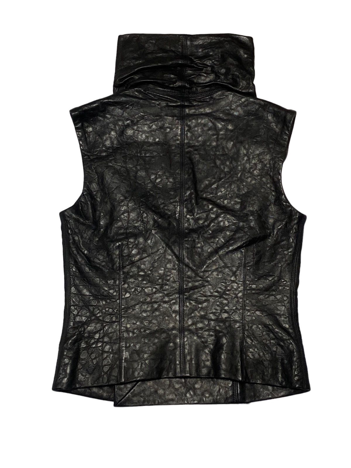 Rick Owens Nice Design‼️Rick Owens RP8713 Black Leather Biker Vest Size US XS / EU 42 / 0 - 3 Thumbnail