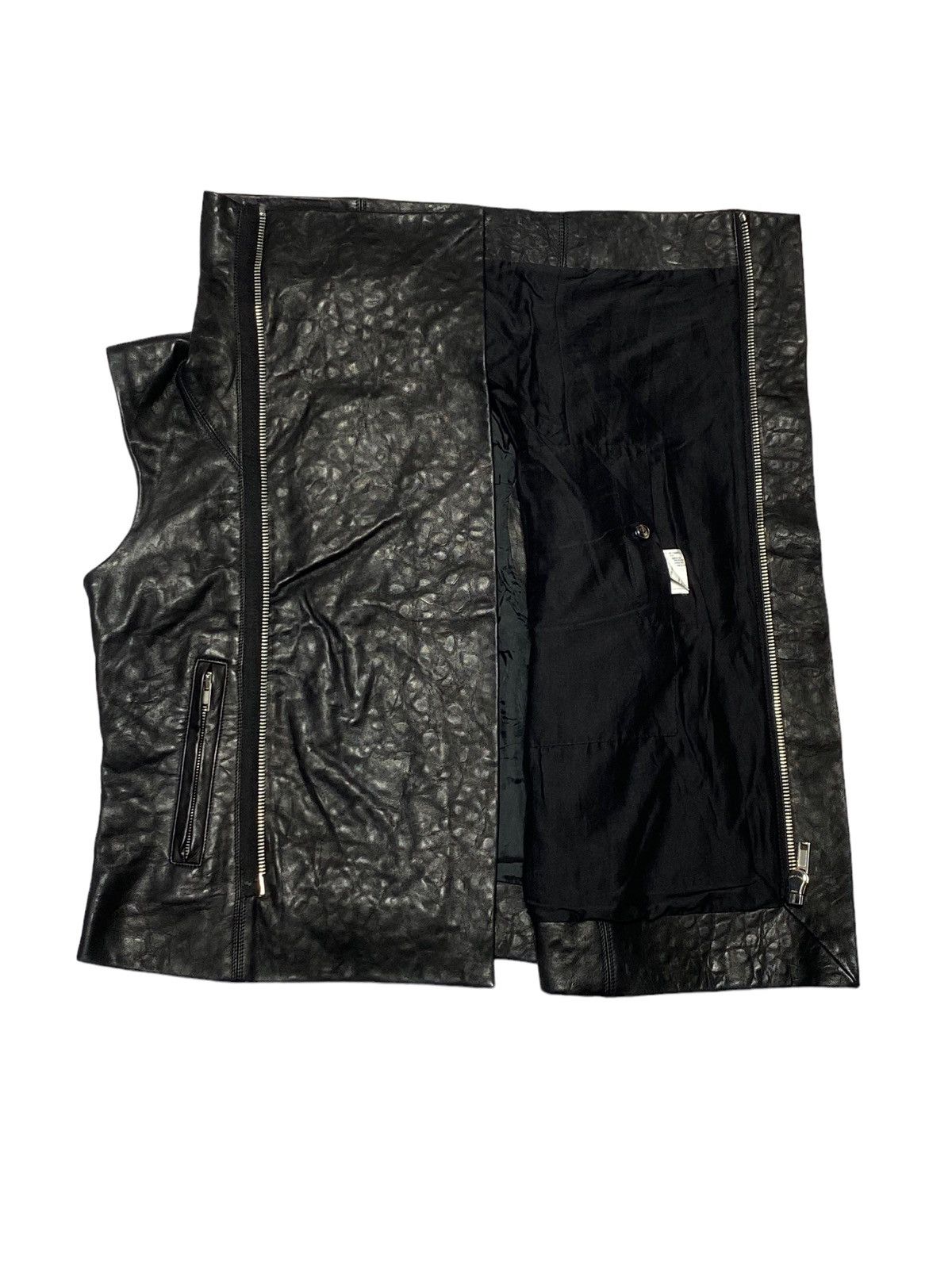 Rick Owens Nice Design‼️Rick Owens RP8713 Black Leather Biker Vest Size US XS / EU 42 / 0 - 21 Thumbnail