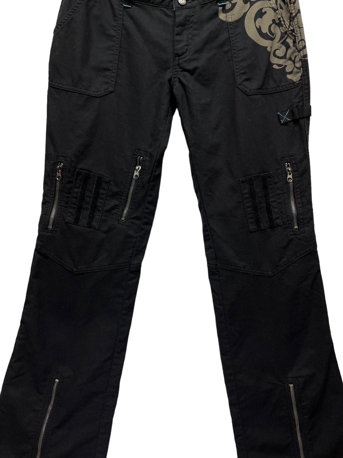 Seditionaries TRIPLE 5 SOUL Bondage Multizipper Tribal Tattoo Zipper Flare Size US 29 - 5 Thumbnail
