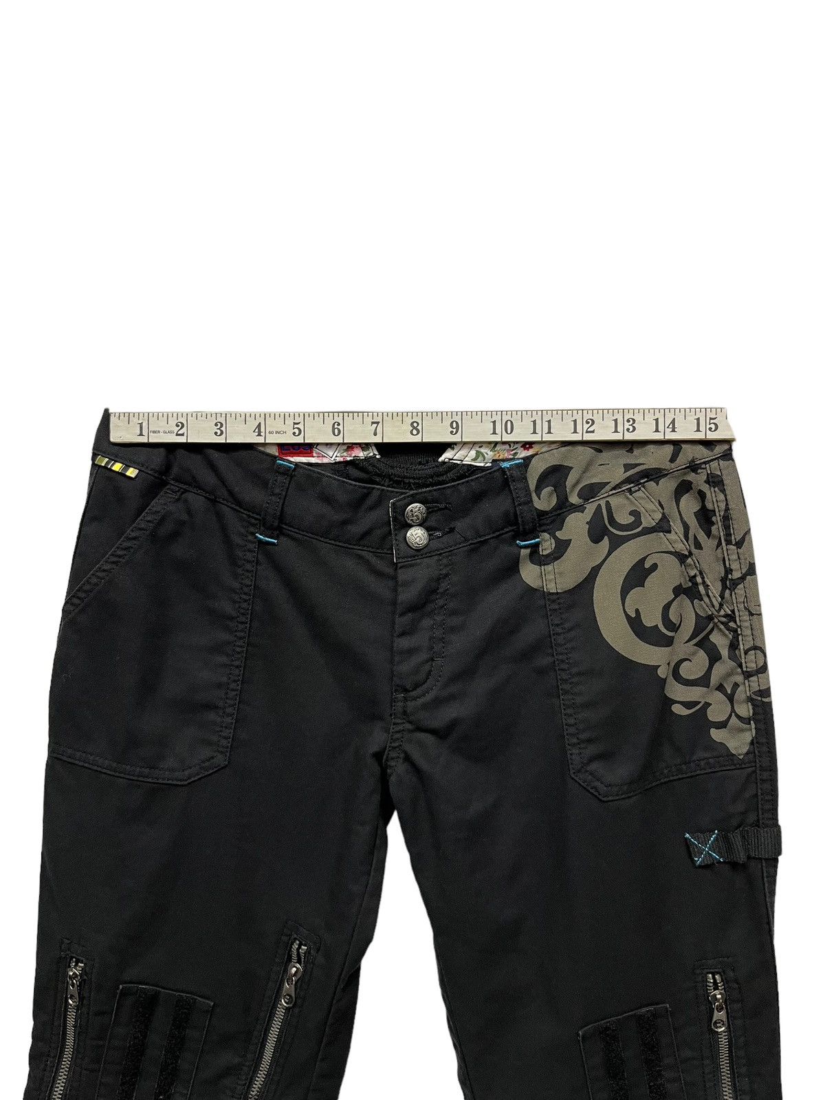 Seditionaries TRIPLE 5 SOUL Bondage Multizipper Tribal Tattoo Zipper Flare Size US 29 - 12 Thumbnail