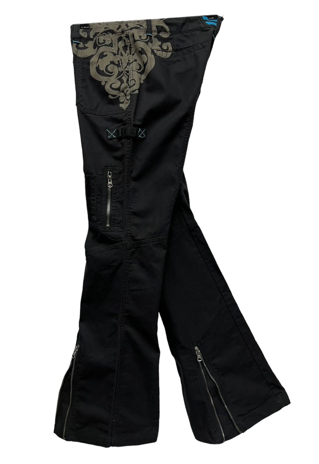 Seditionaries TRIPLE 5 SOUL Bondage Multizipper Tribal Tattoo Zipper Flare Size US 29 - 8 Thumbnail