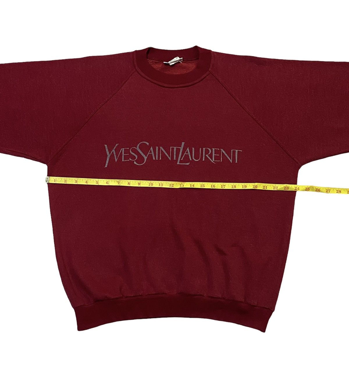 Vintage YVES SAINT LAURENT VINTAGE SWEATSHIRT RED SCRIPT Size US L / EU 52-54 / 3 - 4 Thumbnail