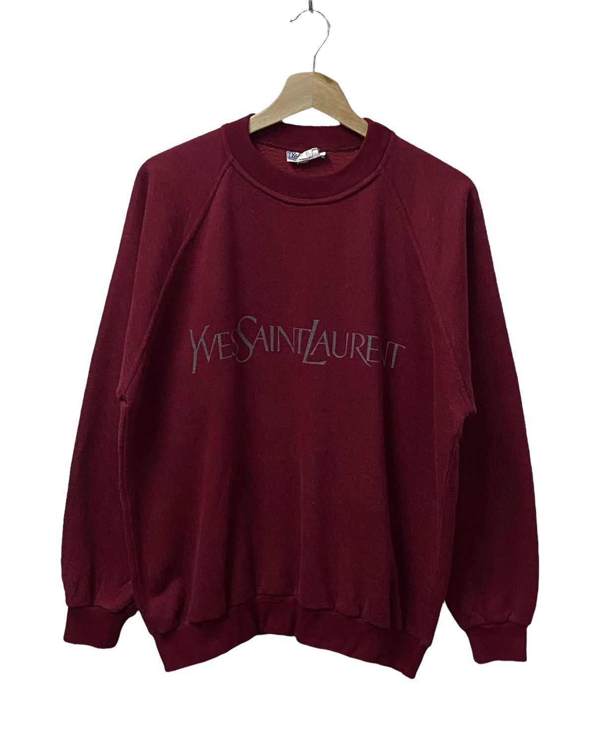 Vintage YVES SAINT LAURENT VINTAGE SWEATSHIRT RED SCRIPT Size US L / EU 52-54 / 3 - 2 Thumbnail