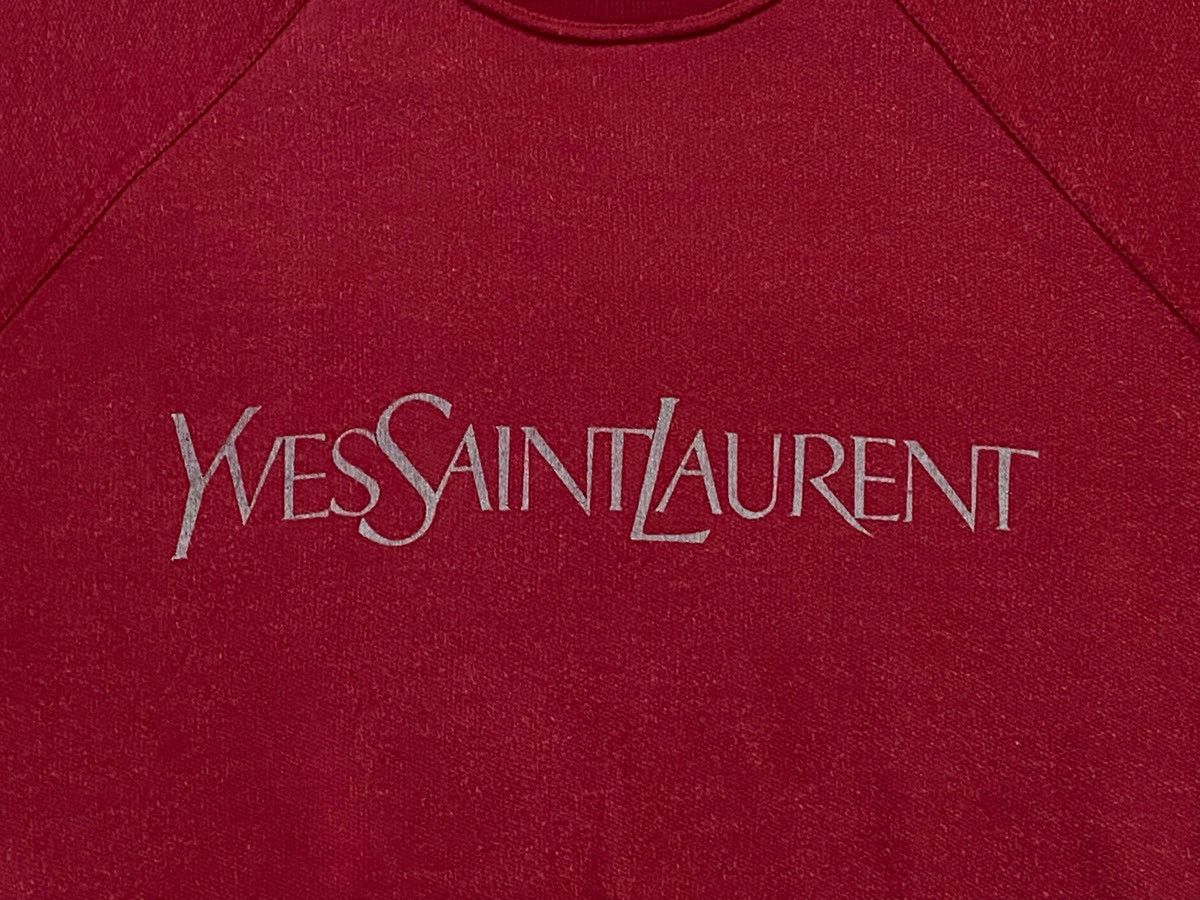 Vintage YVES SAINT LAURENT VINTAGE SWEATSHIRT RED SCRIPT Size US L / EU 52-54 / 3 - 10 Thumbnail