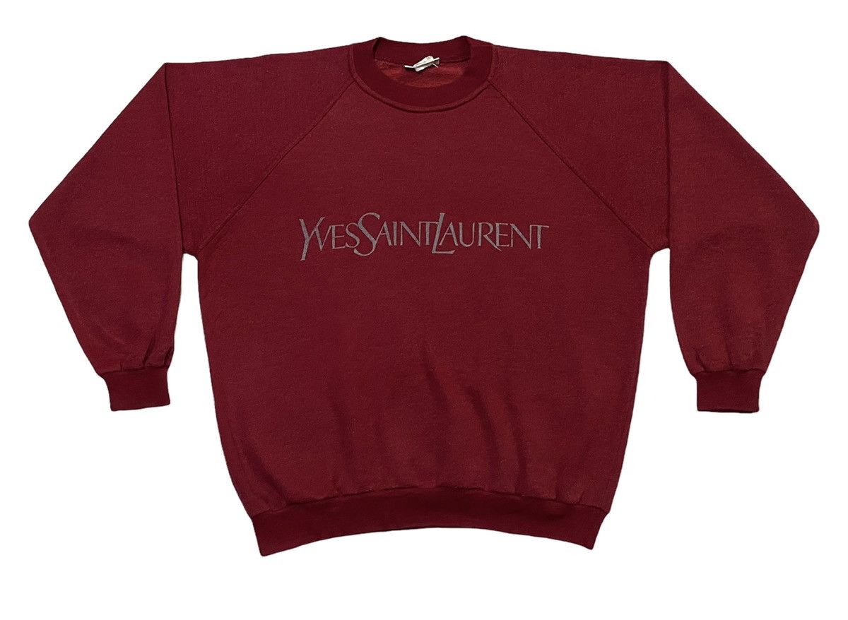 Vintage YVES SAINT LAURENT VINTAGE SWEATSHIRT RED SCRIPT Size US L / EU 52-54 / 3 - 20 Thumbnail