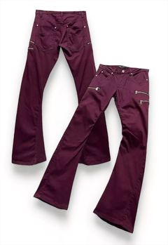 现货の通販 CIVARIZE coating flaredenim burgundy y2k - パンツ