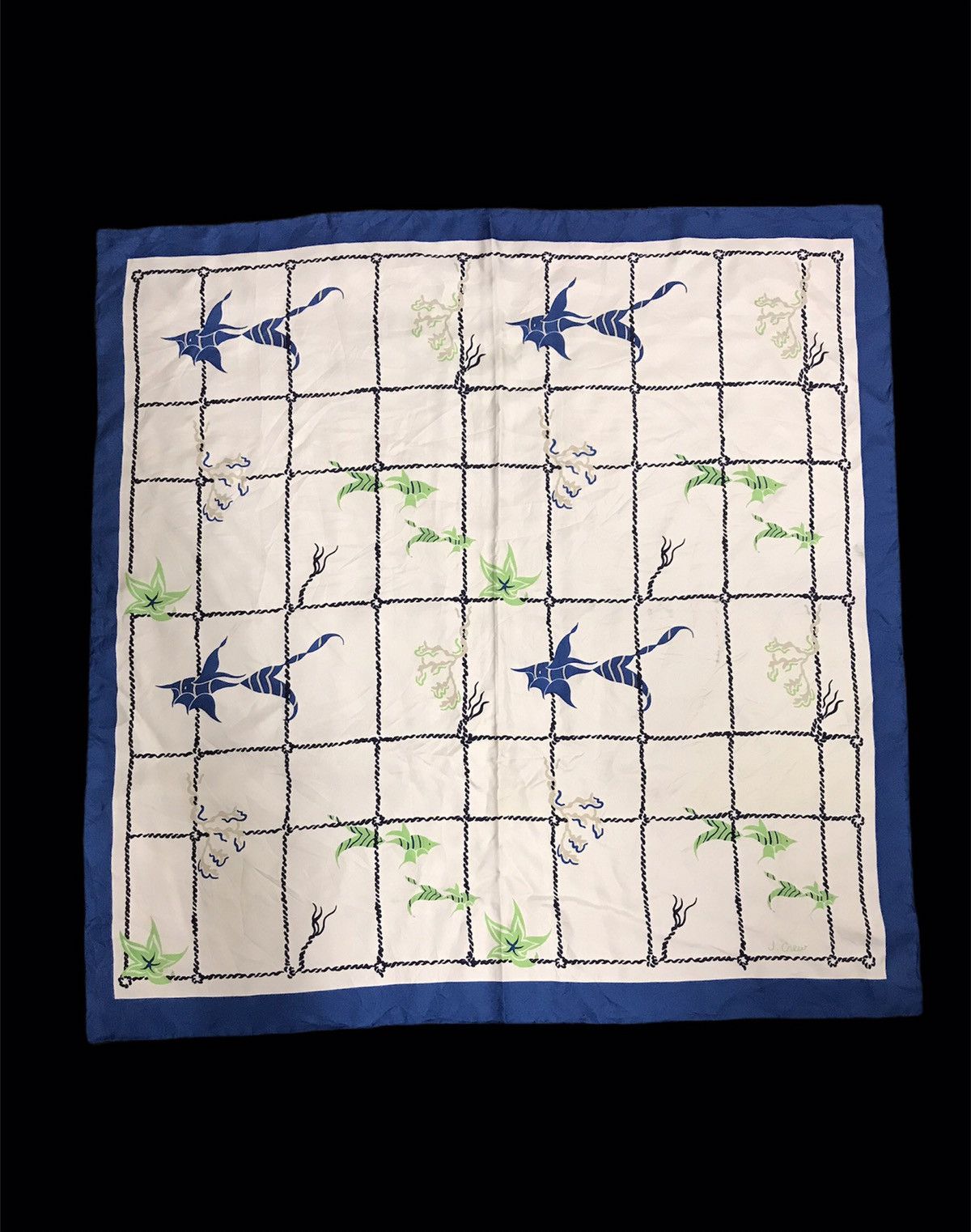 J.Crew × Other Vintage 90s J Crew Silk Scarf Baroque Floral Sublimation Size ONE SIZE - 1 Thumbnail