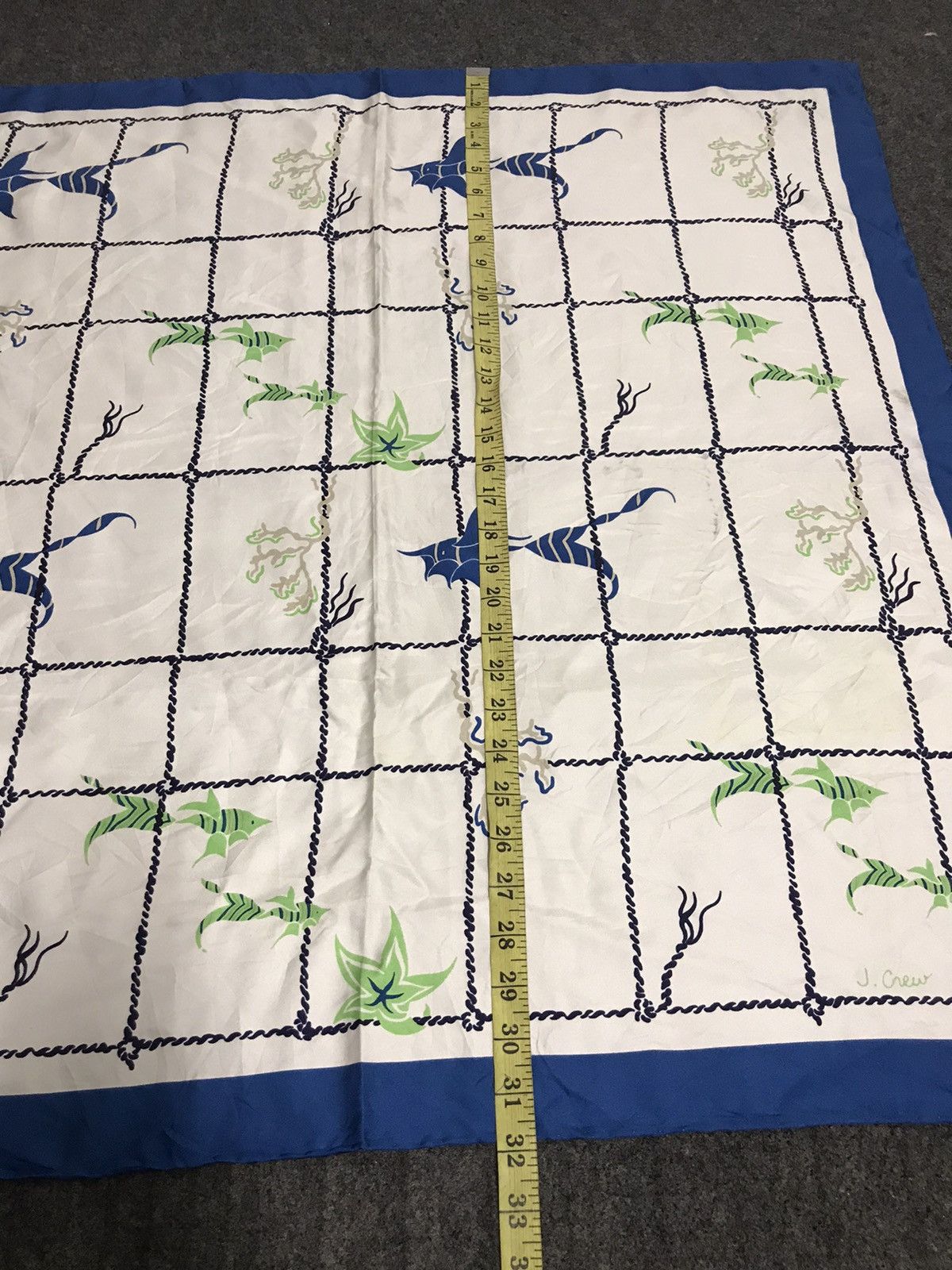 J.Crew × Other Vintage 90s J Crew Silk Scarf Baroque Floral Sublimation Size ONE SIZE - 4 Thumbnail