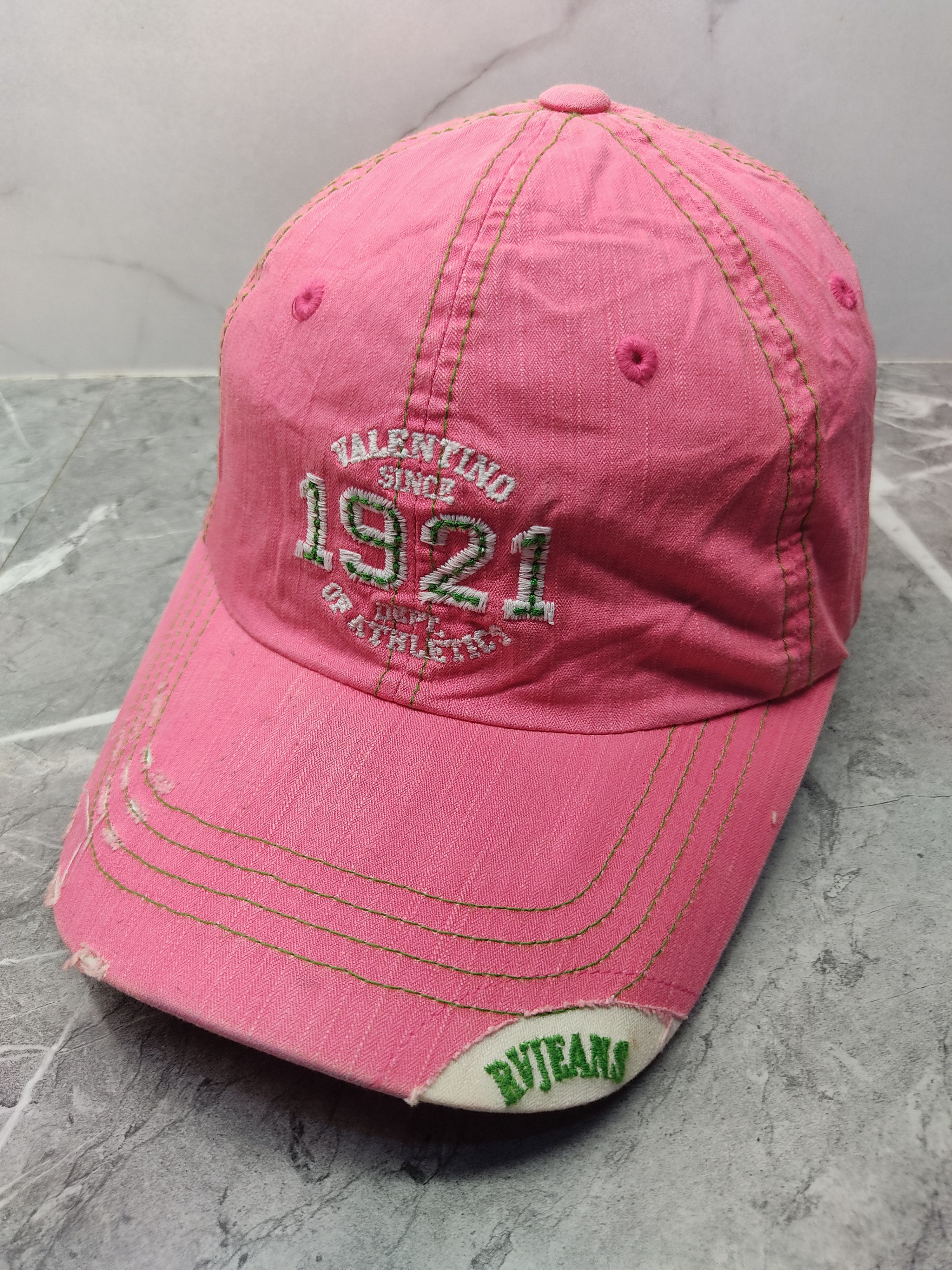 image of Rudolph Valentino Distressed Style Cap Hat in Pink, Women's