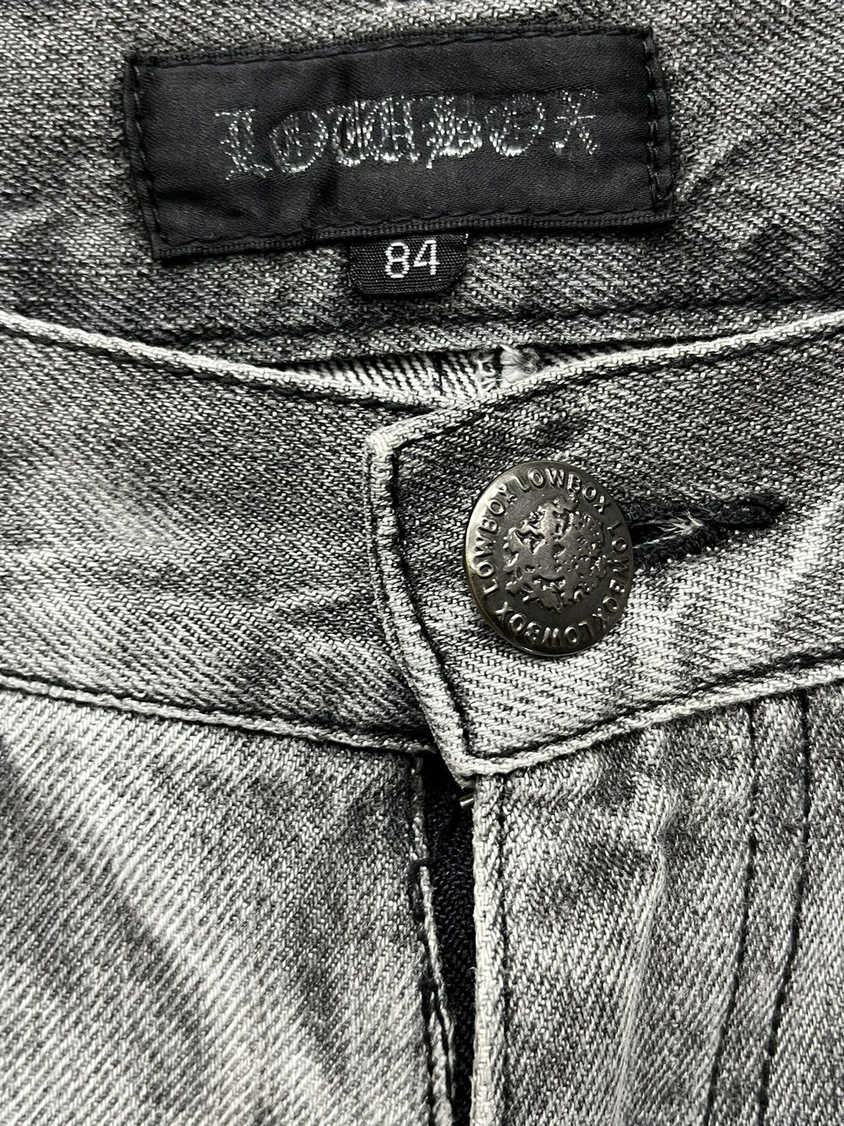 Japanese Brand ACID WASH FLARE🔥LOWBOX Japanese Brand Punk Distressed Denim Size US 32 / EU 48 - 5 Thumbnail