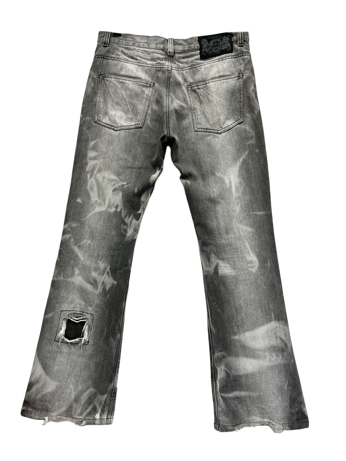 Japanese Brand ACID WASH FLARE🔥LOWBOX Japanese Brand Punk Distressed Denim Size US 32 / EU 48 - 8 Thumbnail