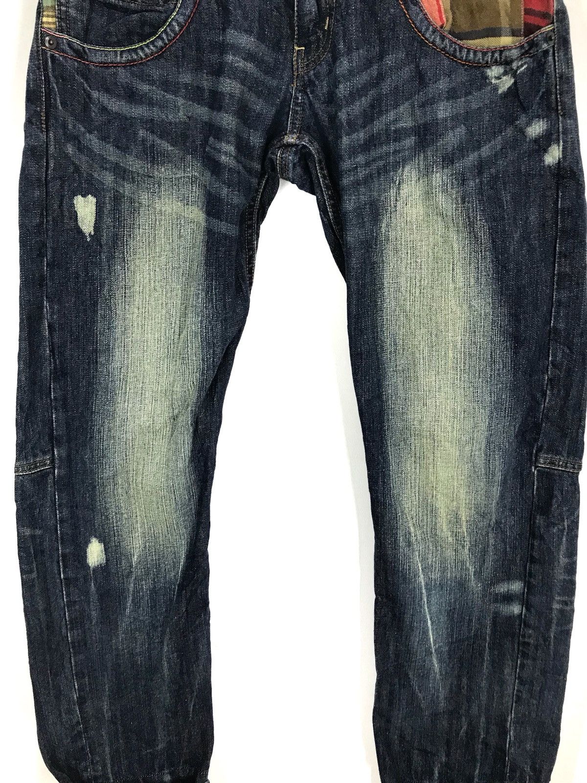 Comme des Garcons × Undercover Dominate Japan Checkered Double Waist Denim Jeans Size US 29 - 3 Thumbnail