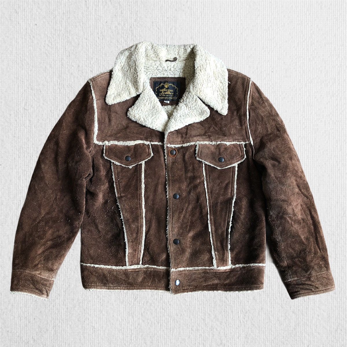 Vintage Vintage Leather Jacket With Lining Sherpa Size US M / EU 48-50 / 2 - 1 Thumbnail