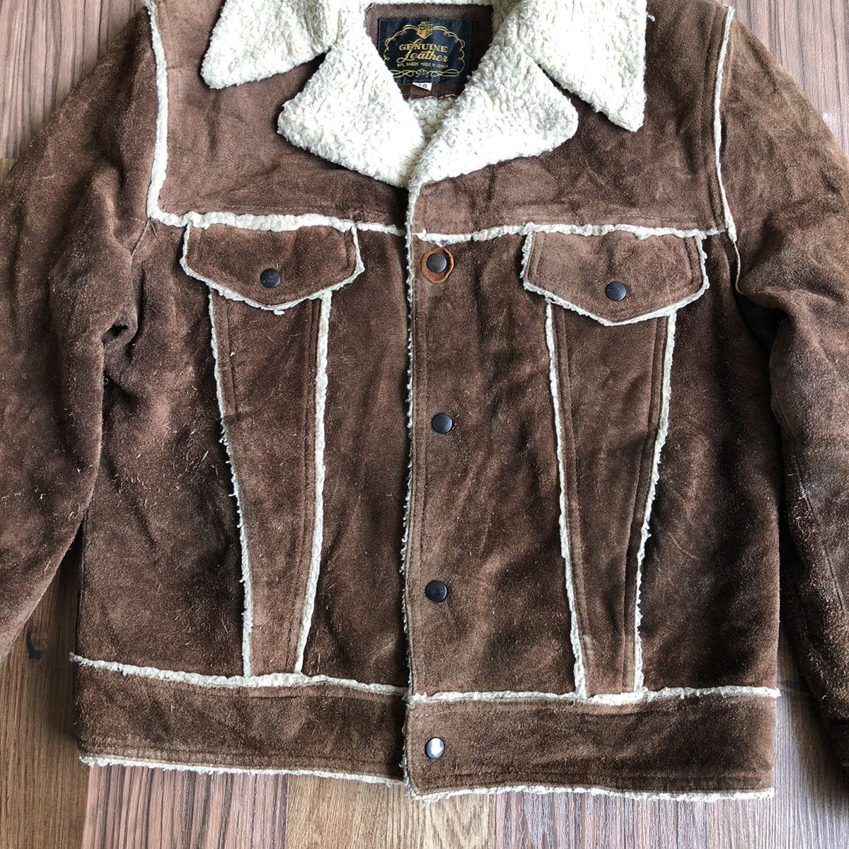 Vintage Vintage Leather Jacket With Lining Sherpa Size US M / EU 48-50 / 2 - 3 Thumbnail