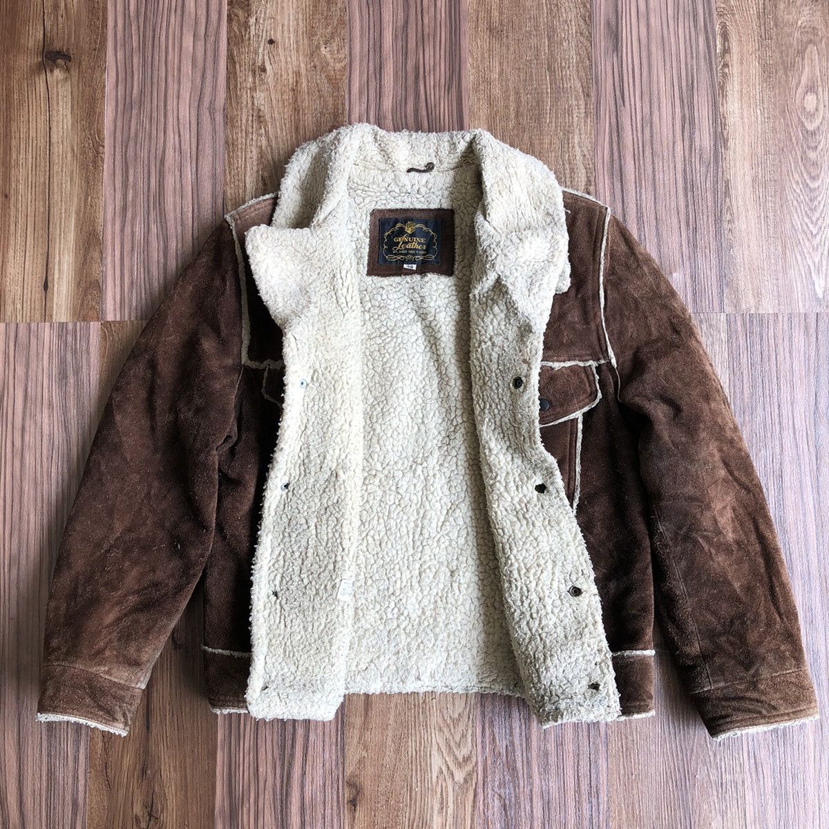 Vintage Vintage Leather Jacket With Lining Sherpa Size US M / EU 48-50 / 2 - 5 Thumbnail