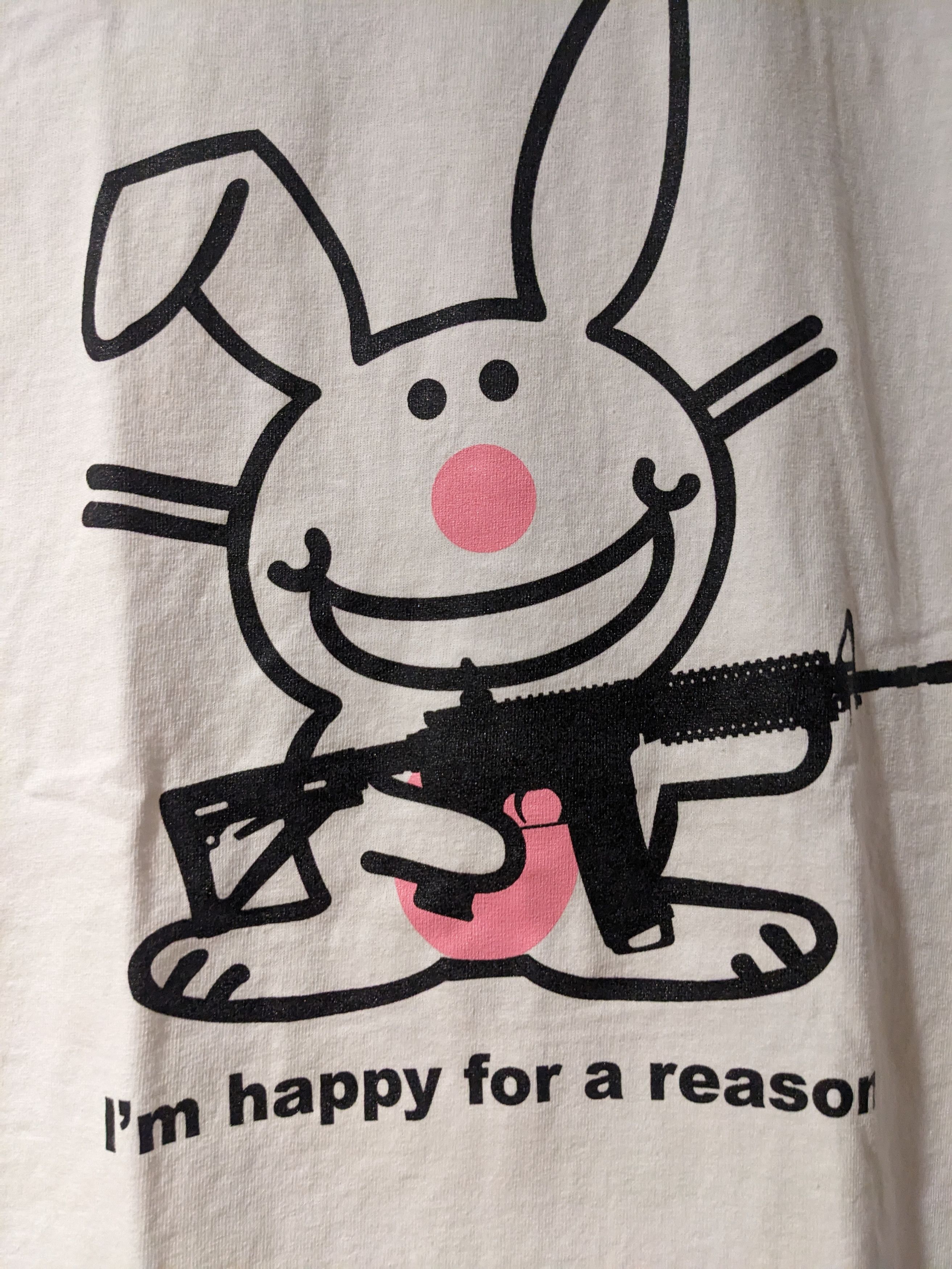 Hot Topic Vintage Y2K It's Happy Bunny I'm Happy for a Reason T-Shirt Size US L / EU 52-54 / 3 - 2 Thumbnail
