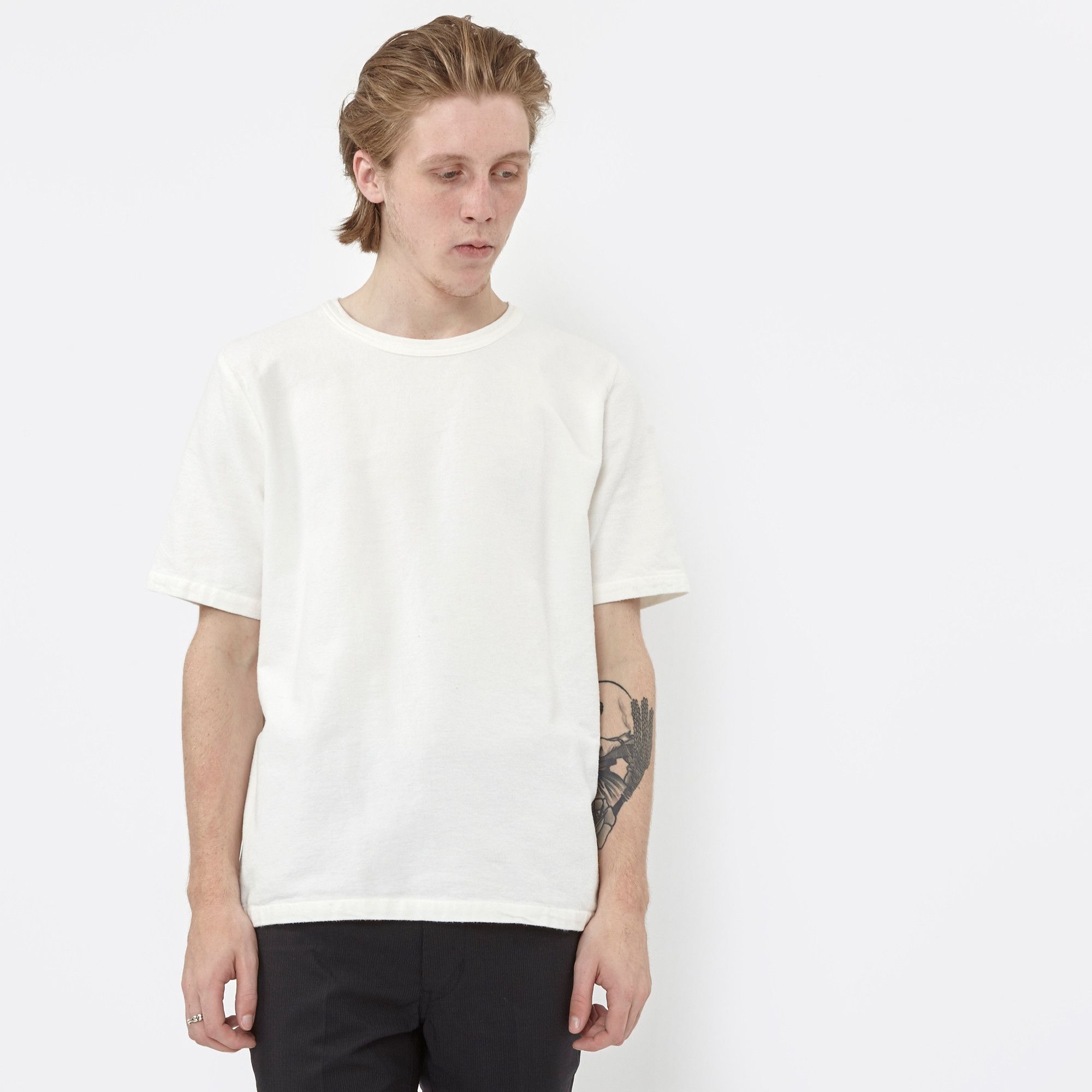 image of Our Legacy Weave Tee - White Ultimate Flannel, Men's (Size Large)