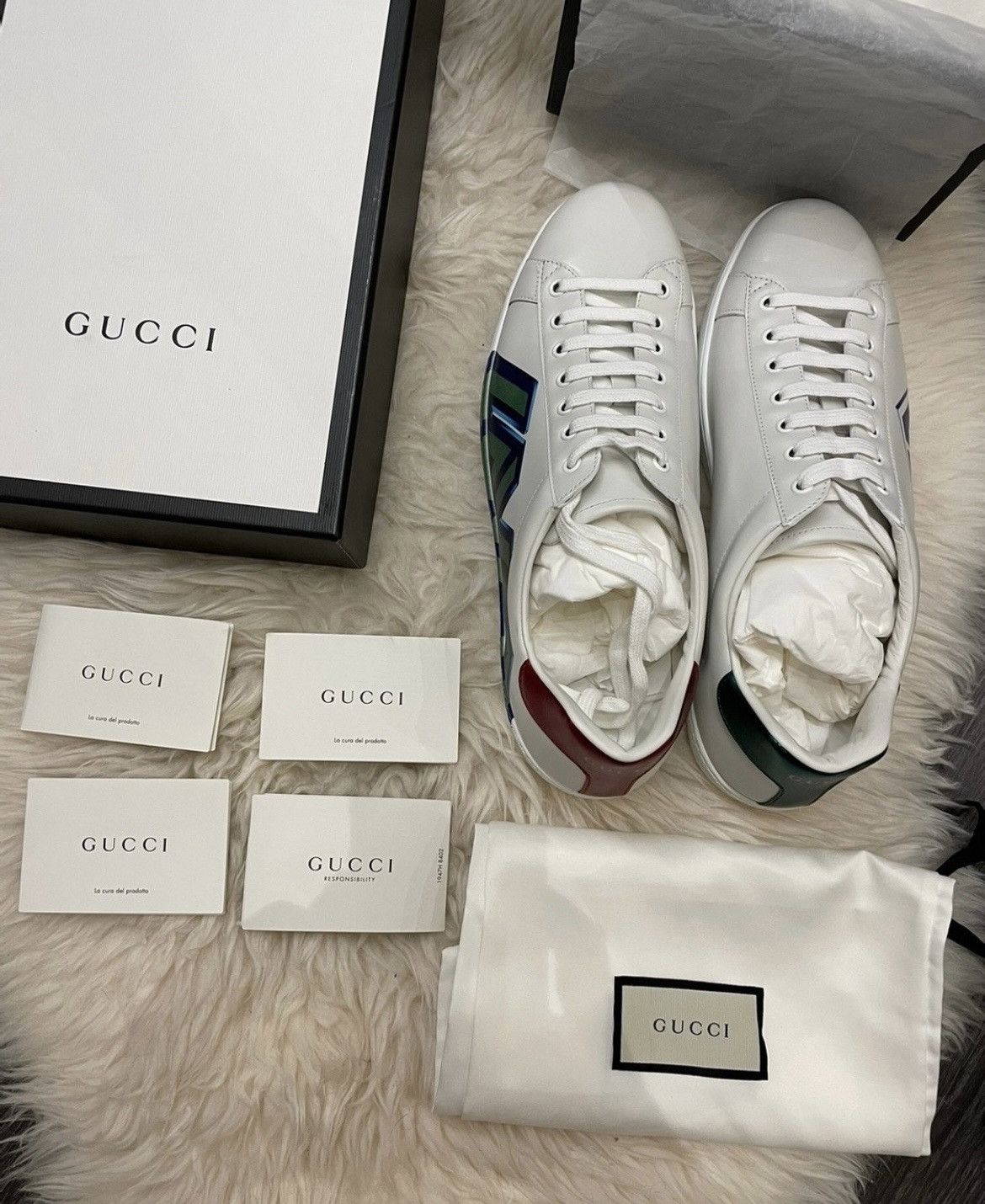 Gucci Super Runway Limited Edition LOVED ACE Leather Sneakers New Size US 10.5 / EU 43-44 - 9 Thumbnail