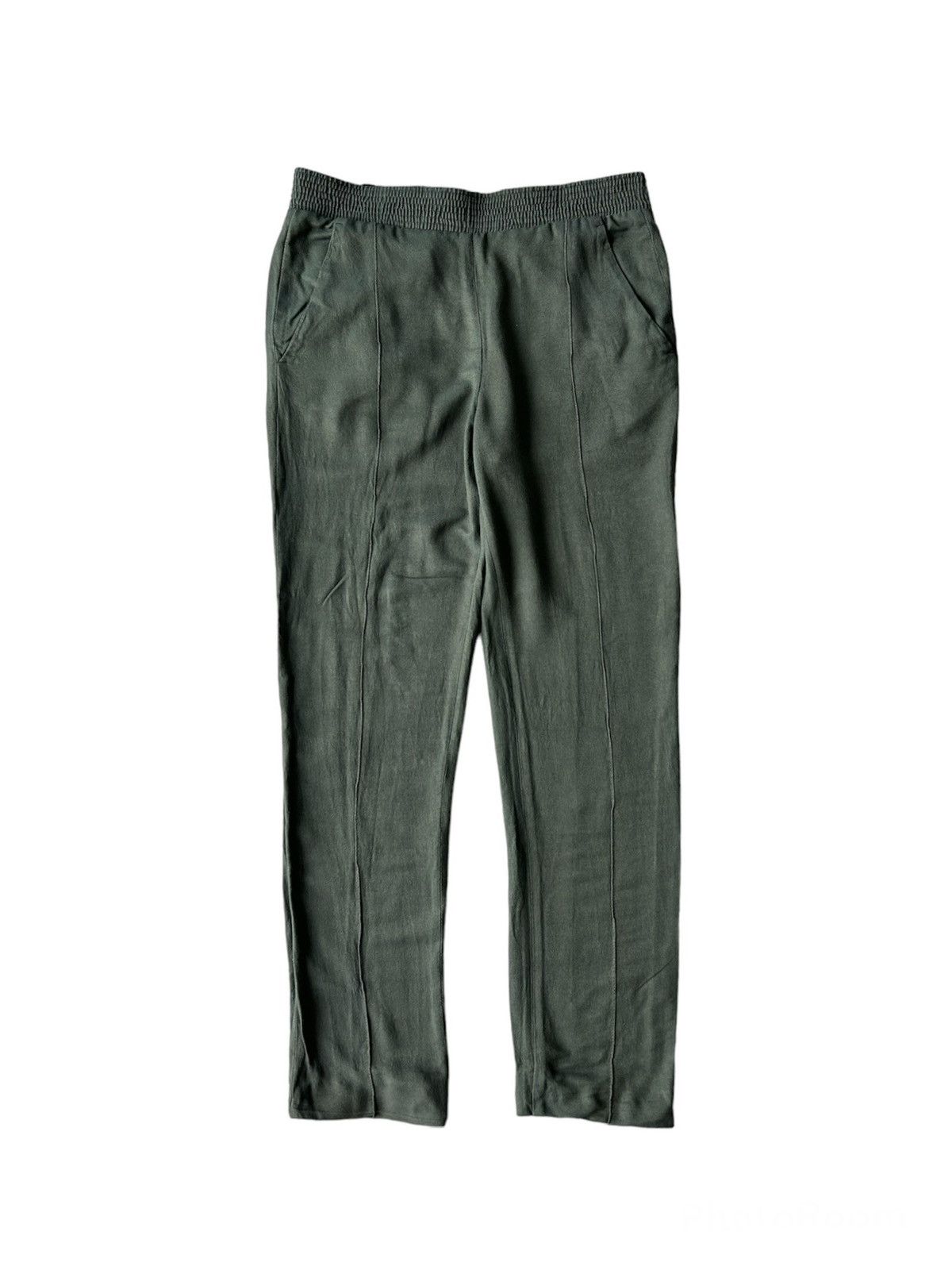 image of Haider Ackermann Rayon Soft Trouser Pants in Olive, Women's (Size 24)