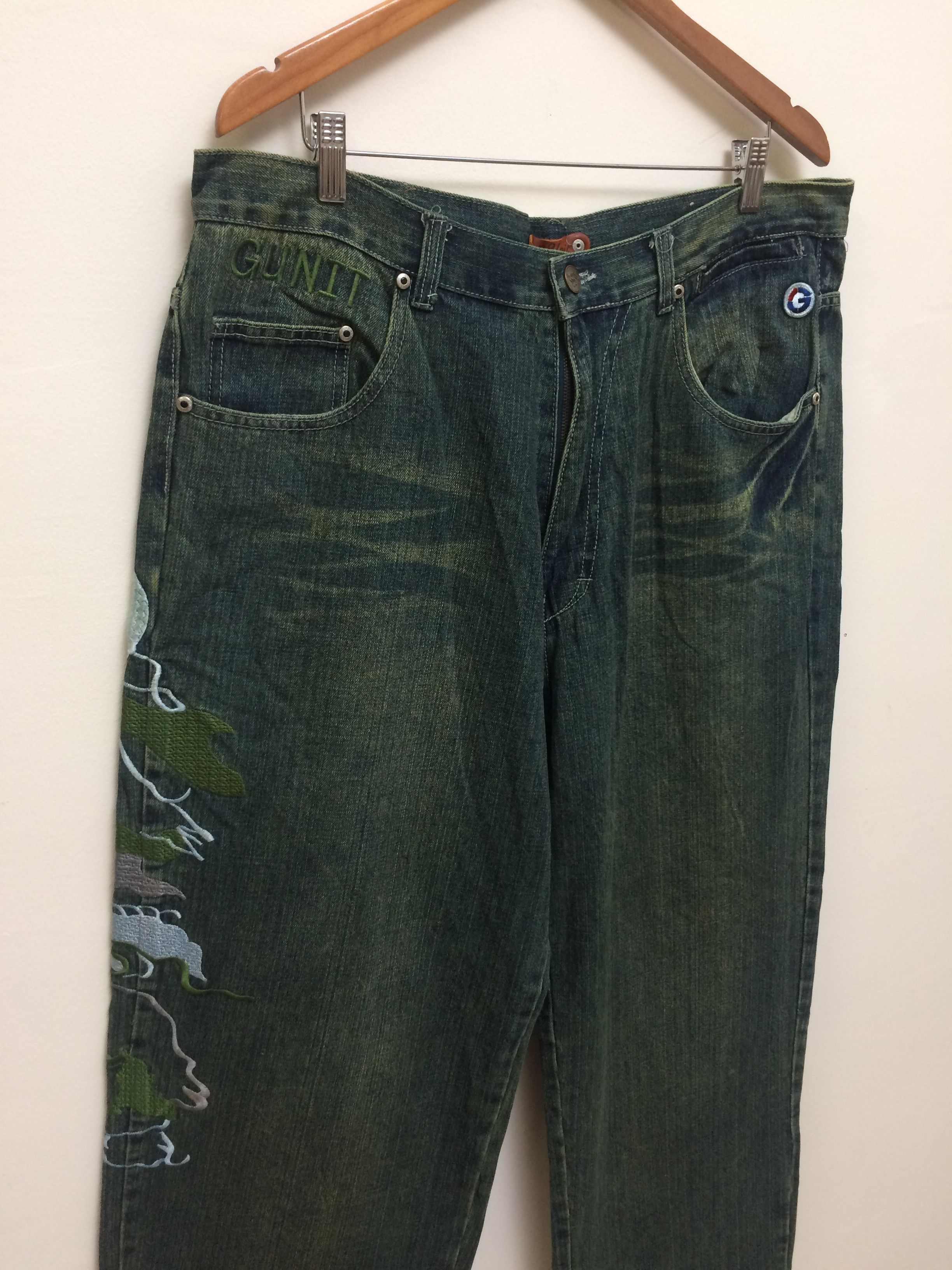 G-Unit × Vintage Vintage G-Unit Embroidered “Tattoo” Baggy Jeans Size US 38 / EU 54 - 7 Thumbnail