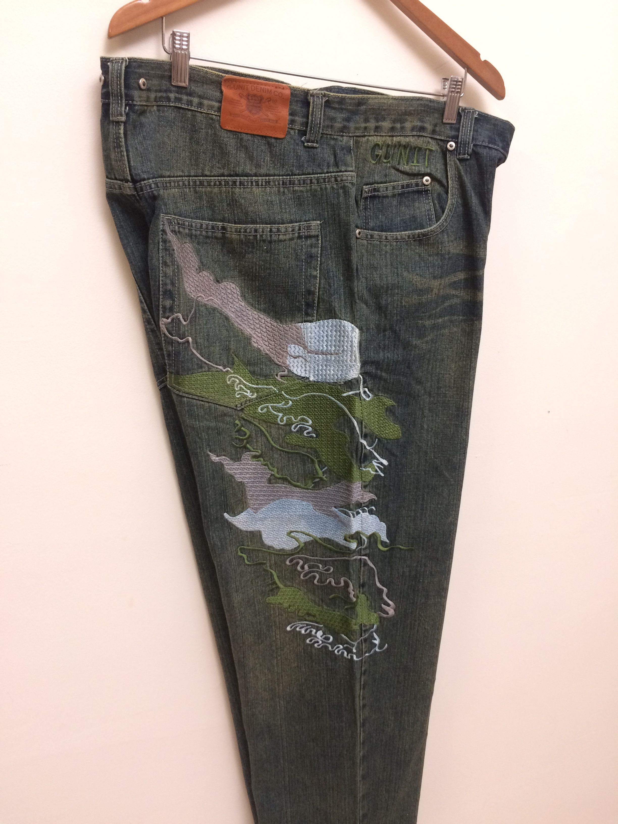 G-Unit × Vintage Vintage G-Unit Embroidered “Tattoo” Baggy Jeans Size US 38 / EU 54 - 16 Thumbnail