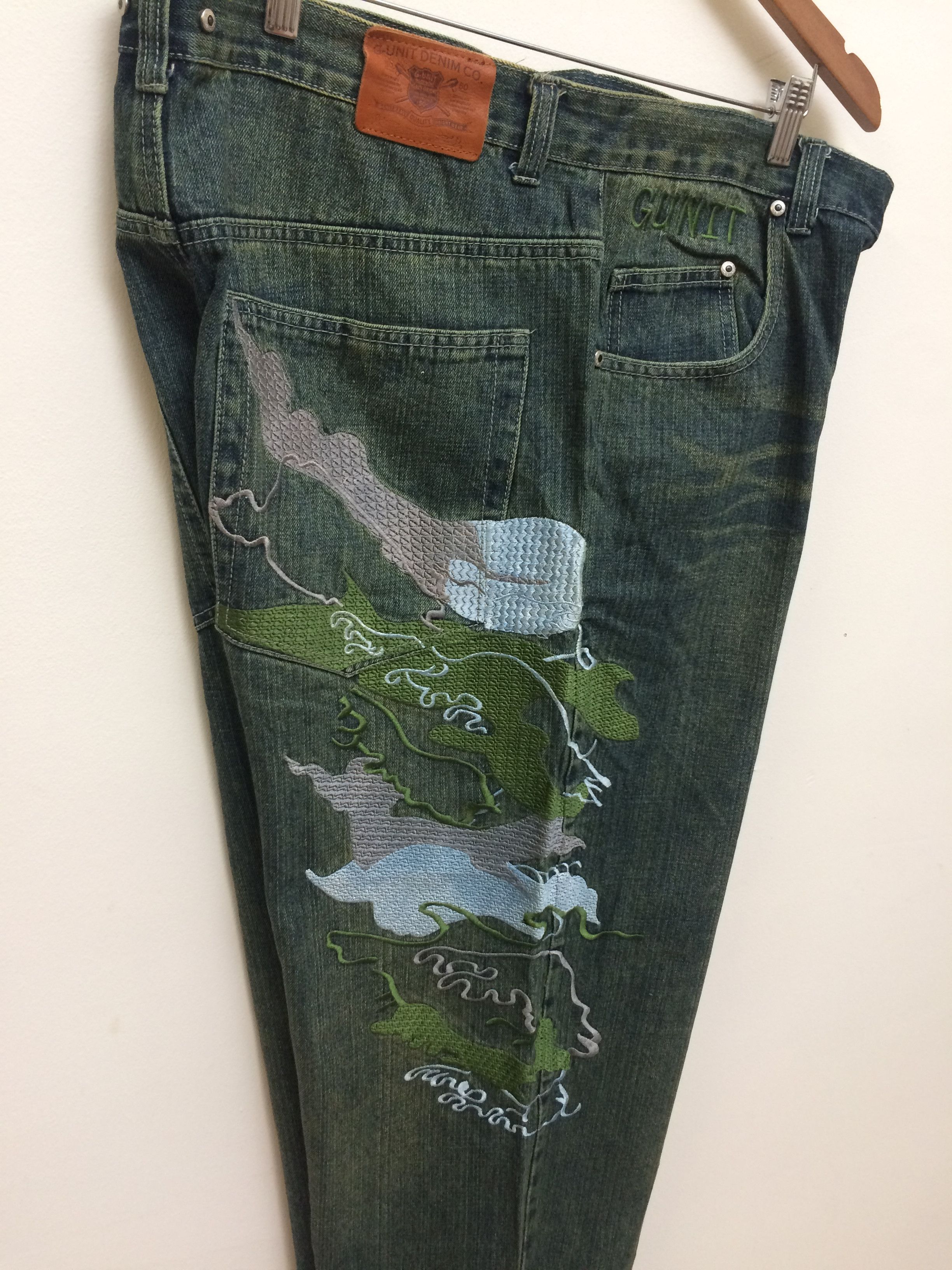 G-Unit × Vintage Vintage G-Unit Embroidered “Tattoo” Baggy Jeans Size US 38 / EU 54 - 15 Thumbnail