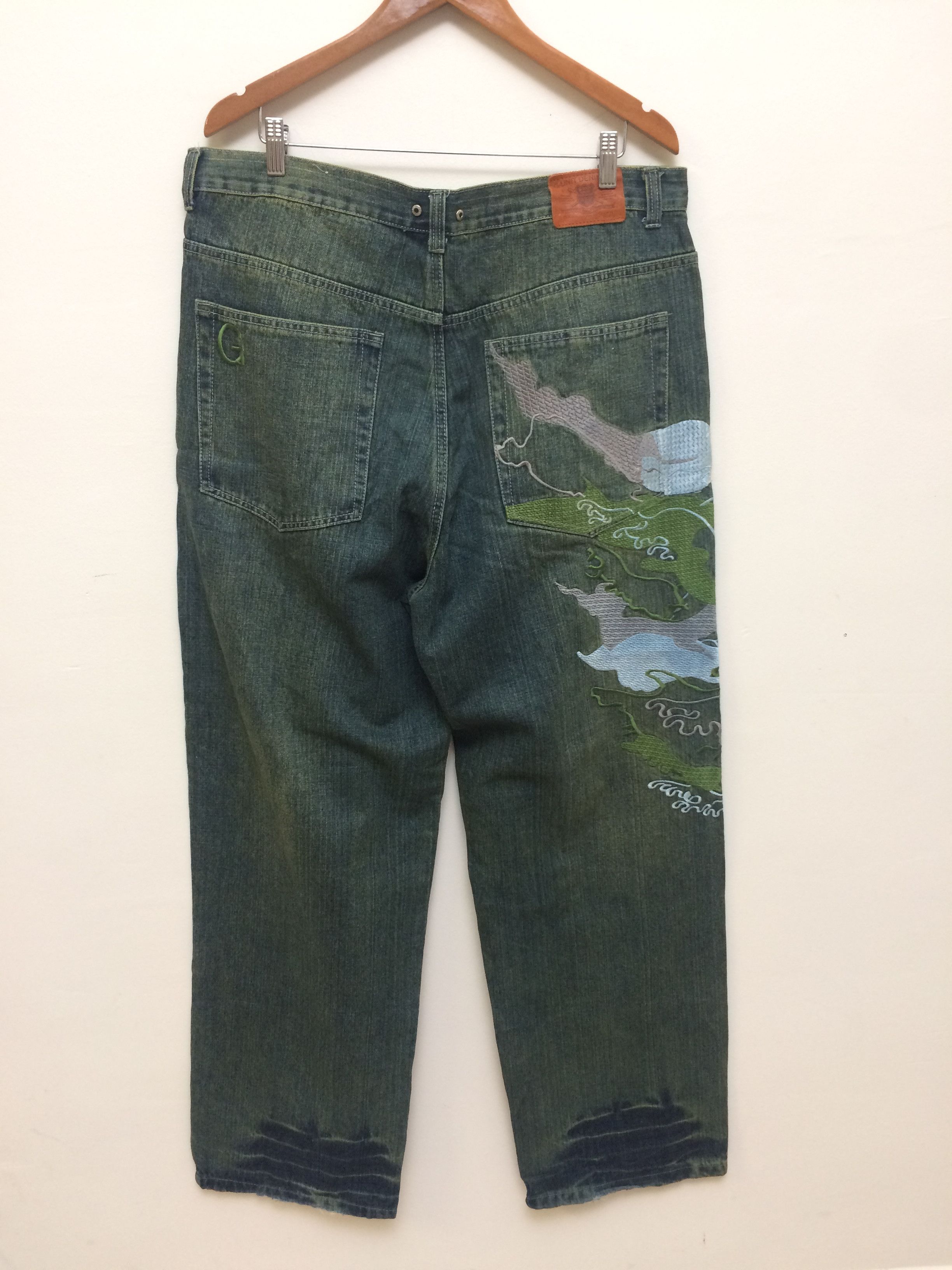 G-Unit × Vintage Vintage G-Unit Embroidered “Tattoo” Baggy Jeans Size US 38 / EU 54 - 3 Thumbnail