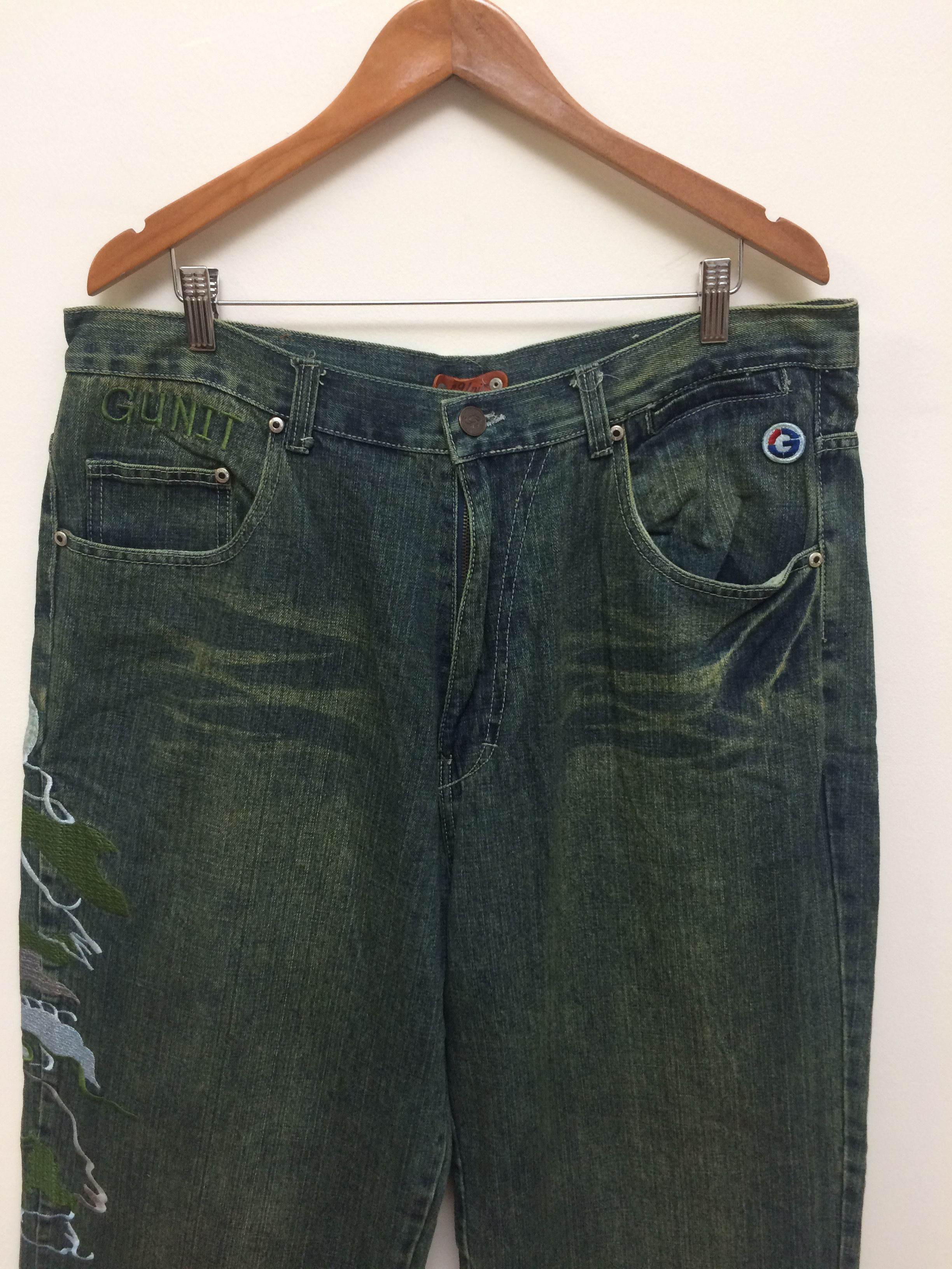 G-Unit × Vintage Vintage G-Unit Embroidered “Tattoo” Baggy Jeans Size US 38 / EU 54 - 6 Thumbnail