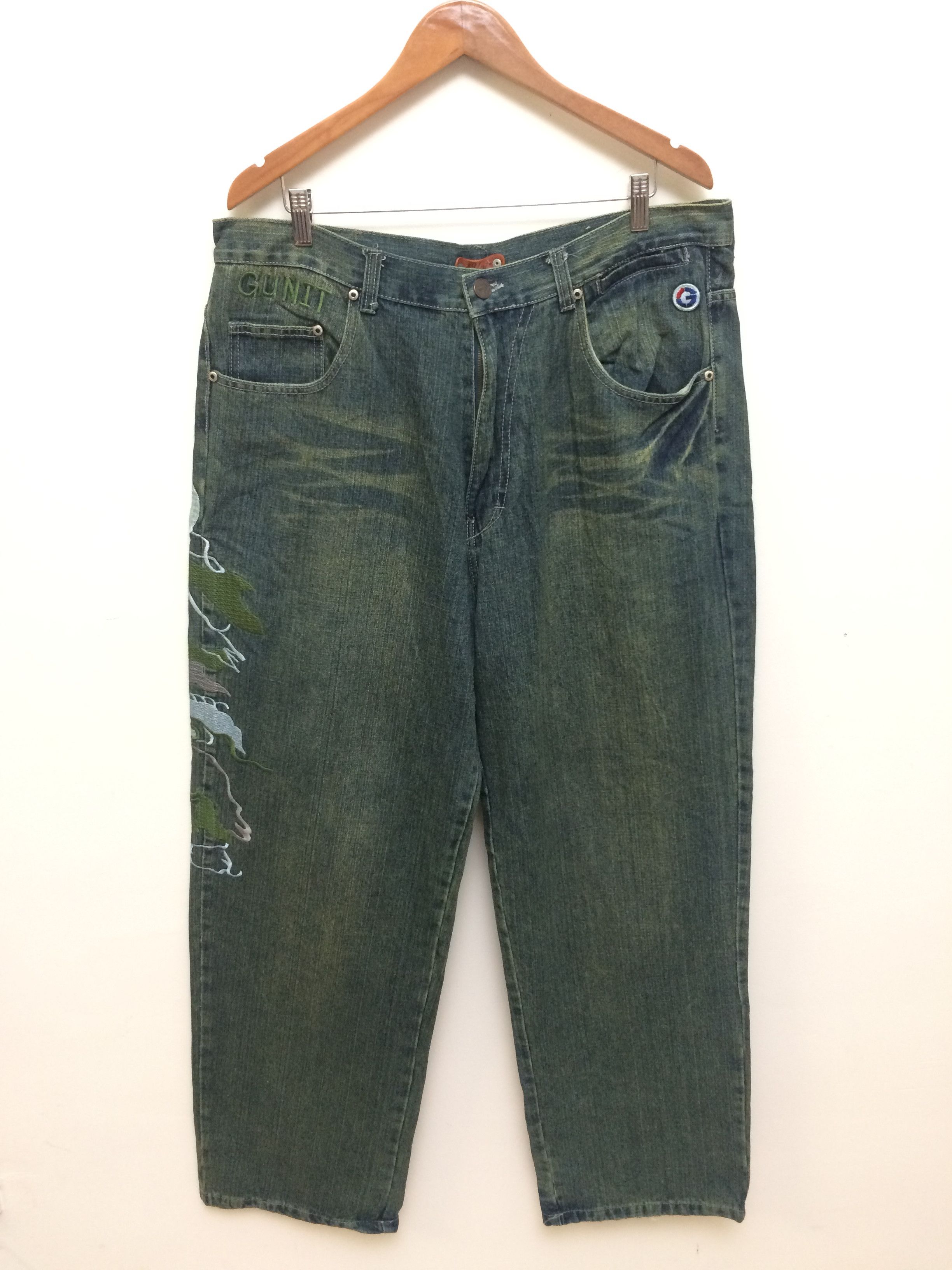 G-Unit × Vintage Vintage G-Unit Embroidered “Tattoo” Baggy Jeans Size US 38 / EU 54 - 4 Thumbnail