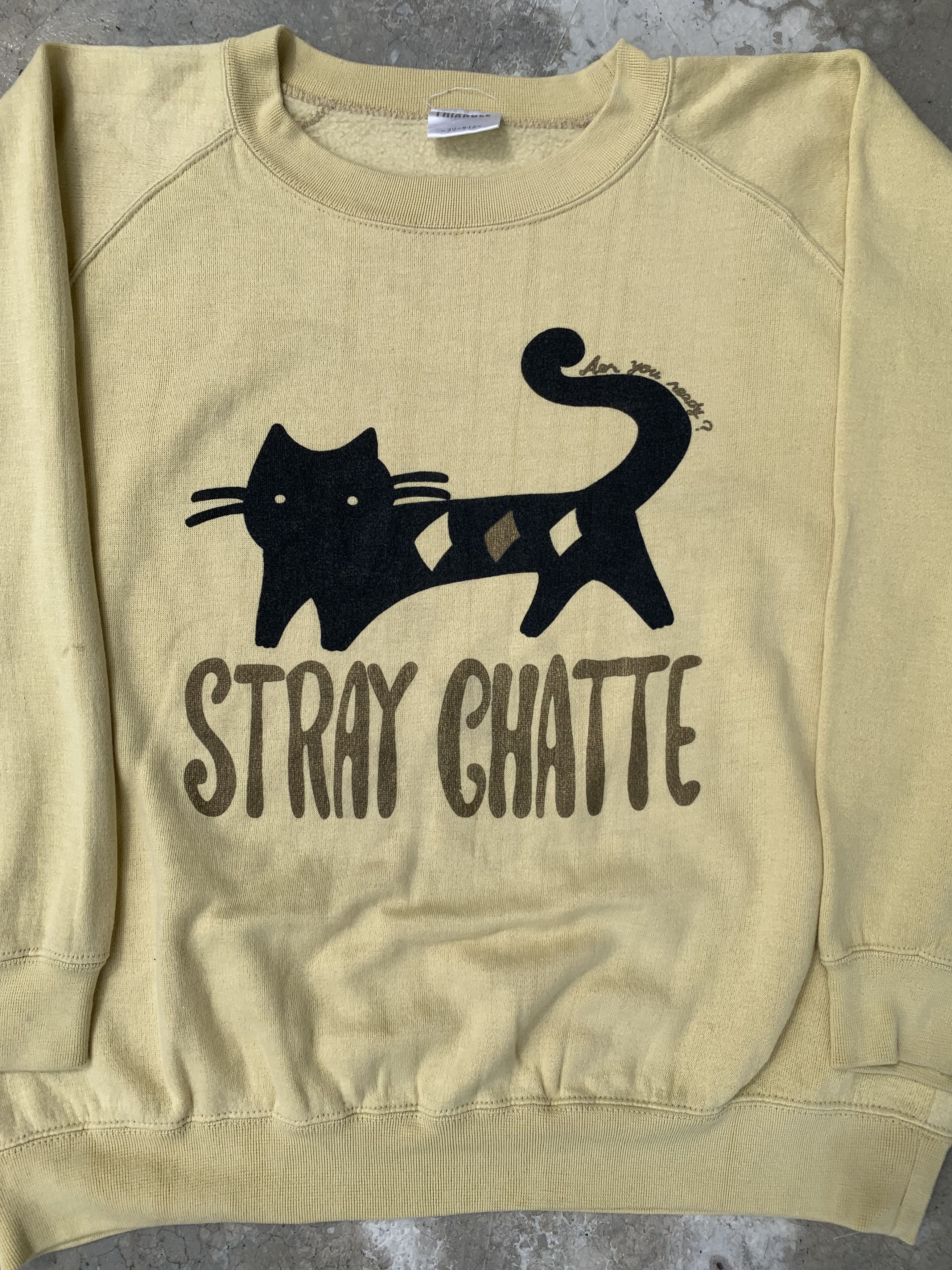 Vintage Vintage Stray Chatte Cat Logo Sweatshirt Raglan Unisex Size S / US 4 / IT 40 - 3 Thumbnail