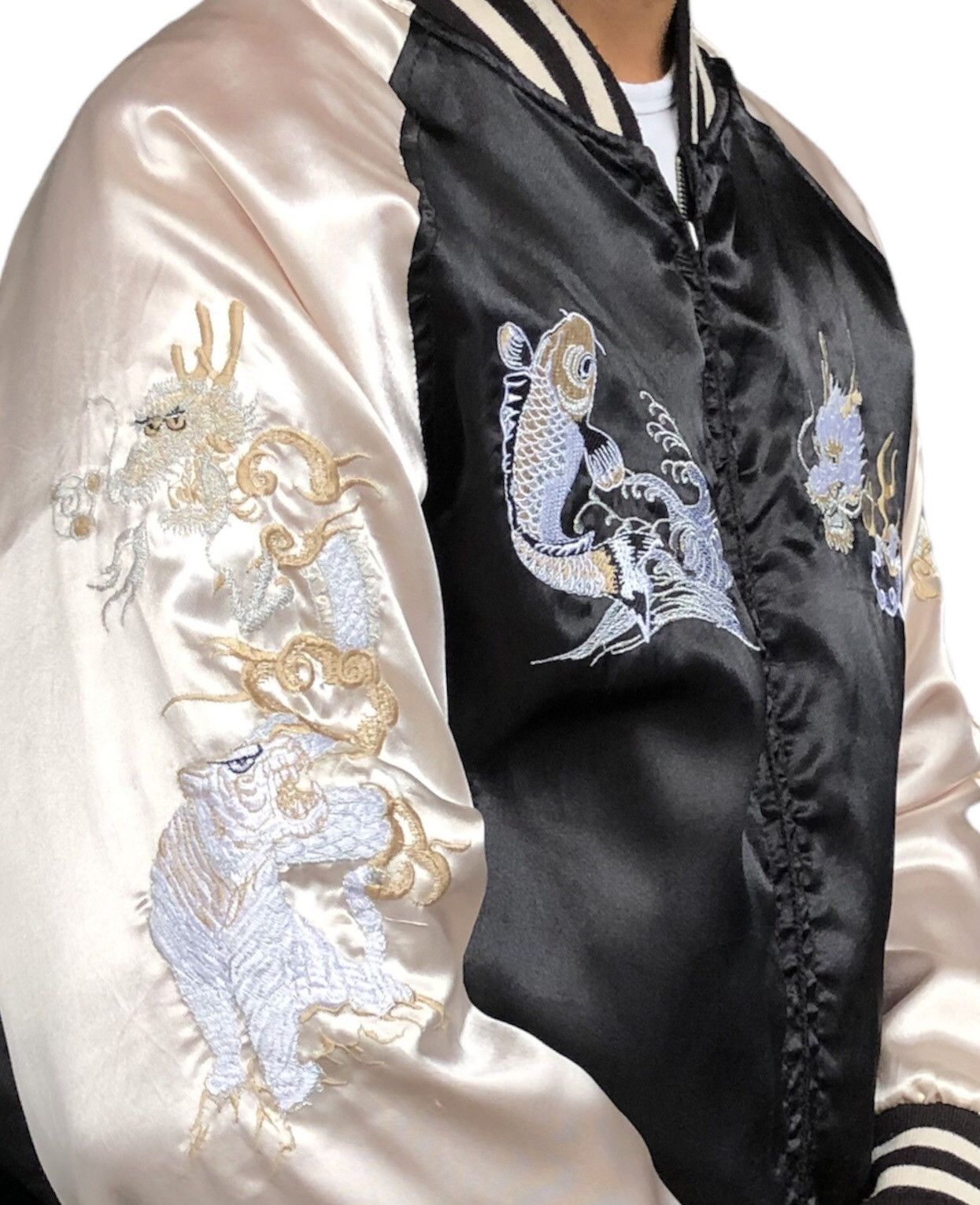 Japanese Brand Japanese Traditional Dragon and Koi Sukajan Bomber Jacket Size US M / EU 48-50 / 2 - 5 Thumbnail