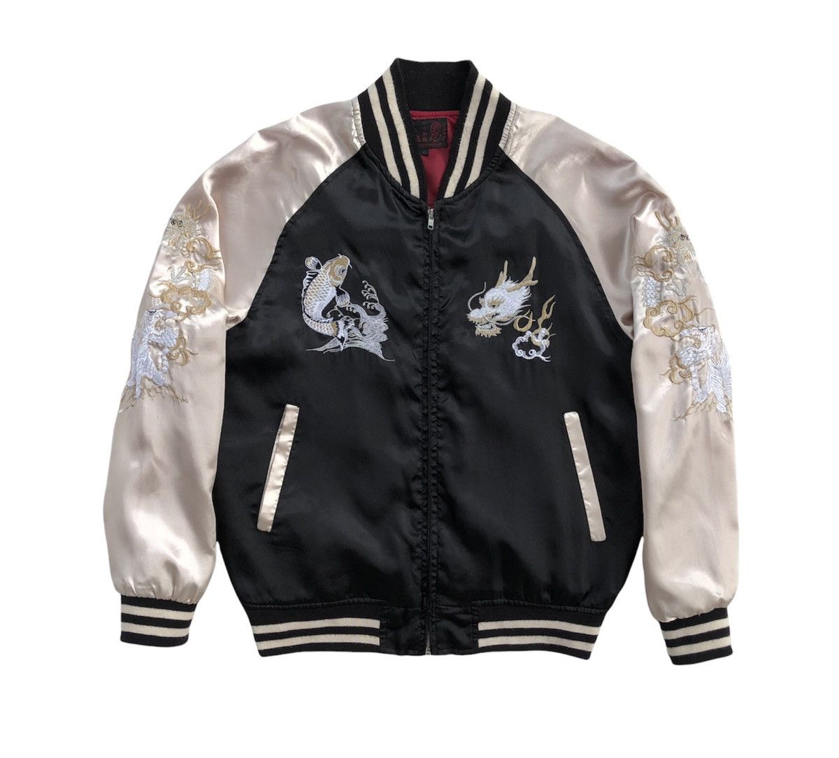 Japanese Brand Japanese Traditional Dragon and Koi Sukajan Bomber Jacket Size US M / EU 48-50 / 2 - 7 Thumbnail