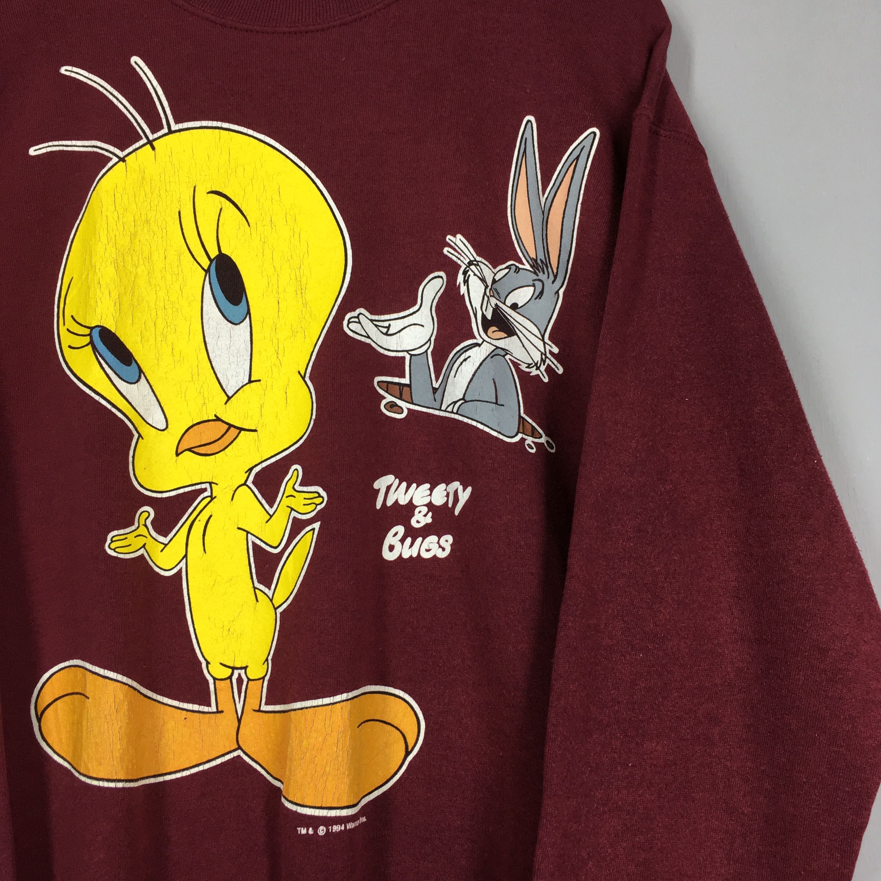 Cartoon Network × Vintage × Warner Bros Vintage 90s Looney Tunes Tweety And Bugs Sweatshirt Size M Size US M / EU 48-50 / 2 - 2 Thumbnail