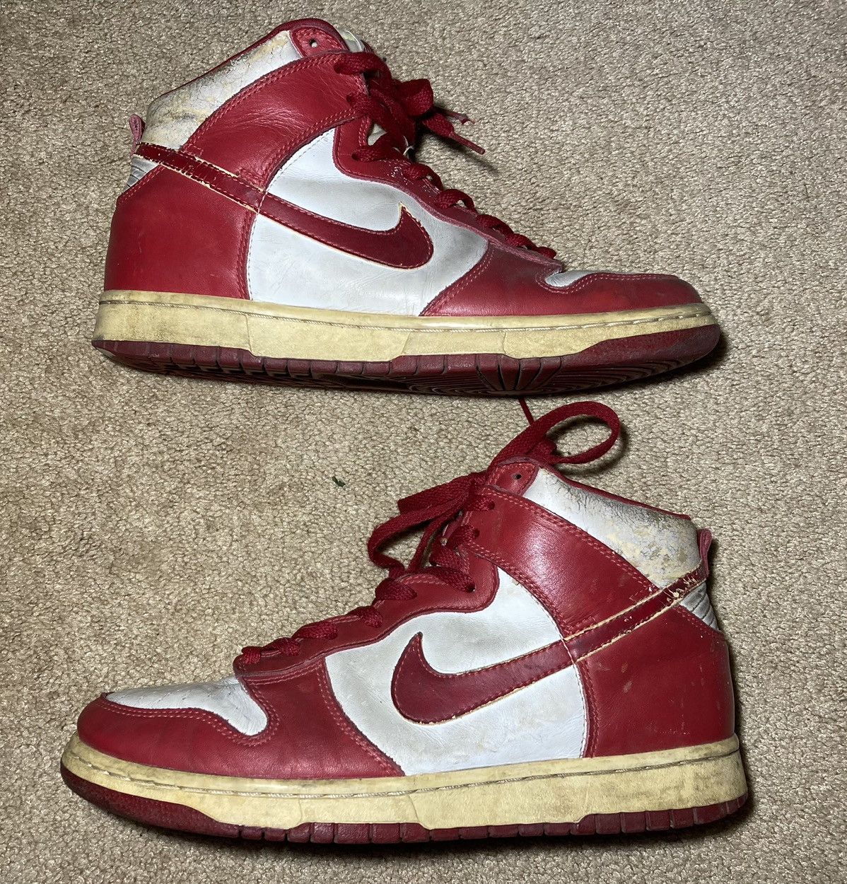 image of 1999 Nike Dunk St John's Team Color 99 Us9 Vintage OG Sb 90's Shoes in Red White, Men's