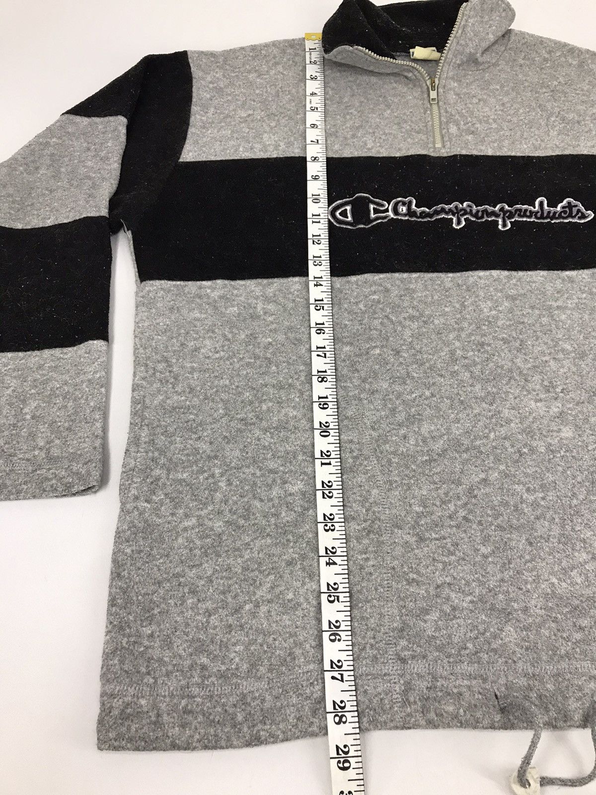 Champion × Vintage Vintage Champions Striped Block Half Zip Spell Out Style Size US L / EU 52-54 / 3 - 5 Thumbnail