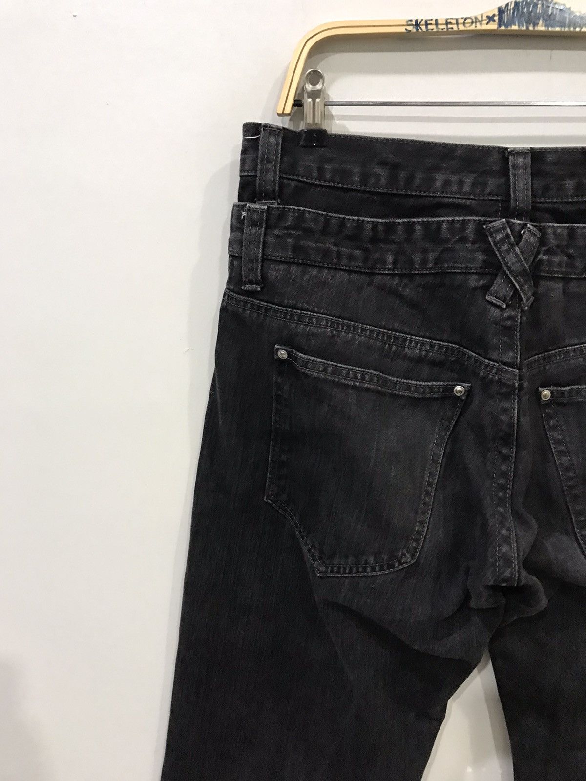Designer × Japanese Brand × Seditionaries Double Waist🔥Japanese Motto Skull Poem Junya Punk Denim Size US 32 / EU 48 - 13 Thumbnail